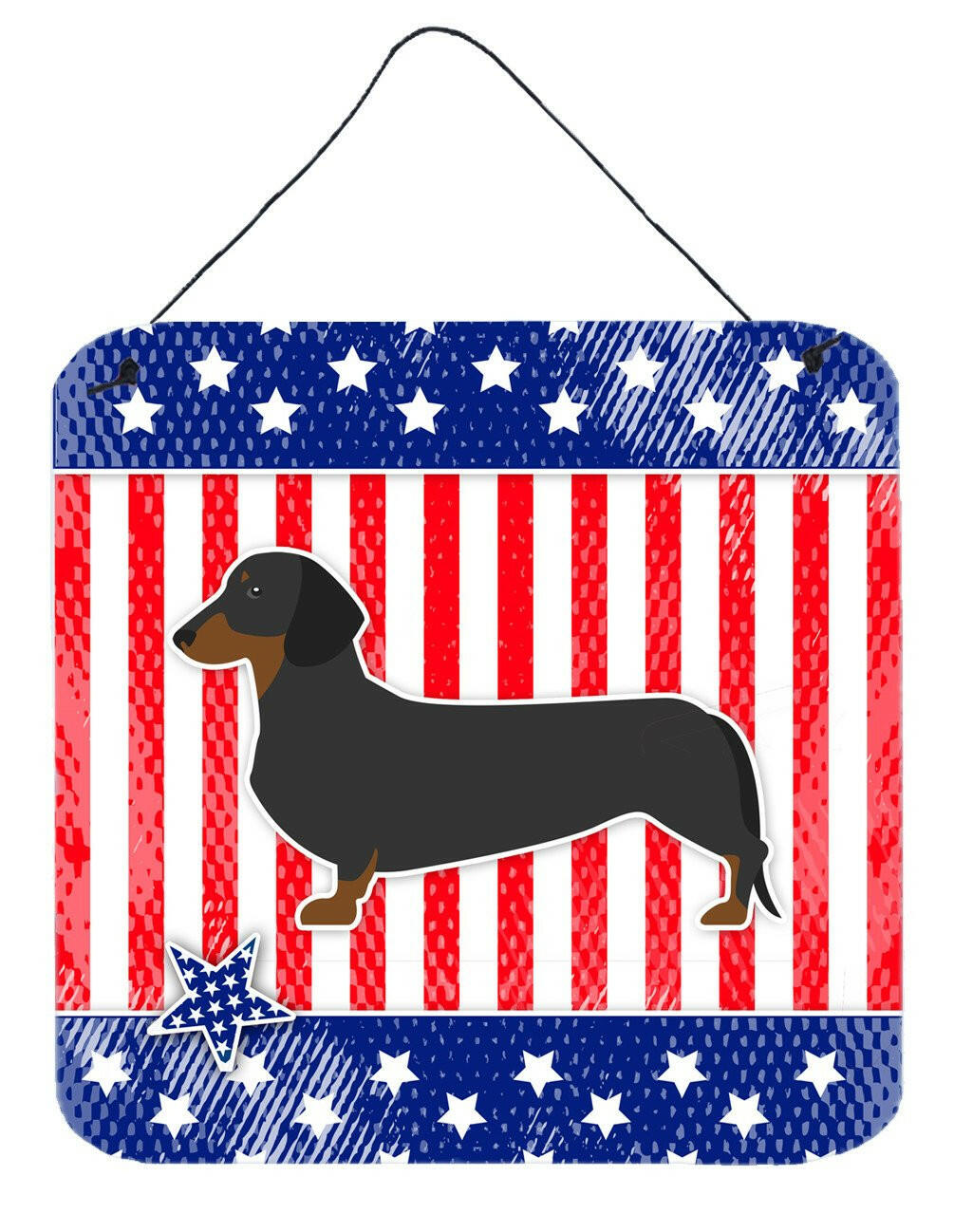 USA Patriotic Dachshund Wall or Door Hanging Prints BB3282DS66 by Caroline's Treasures