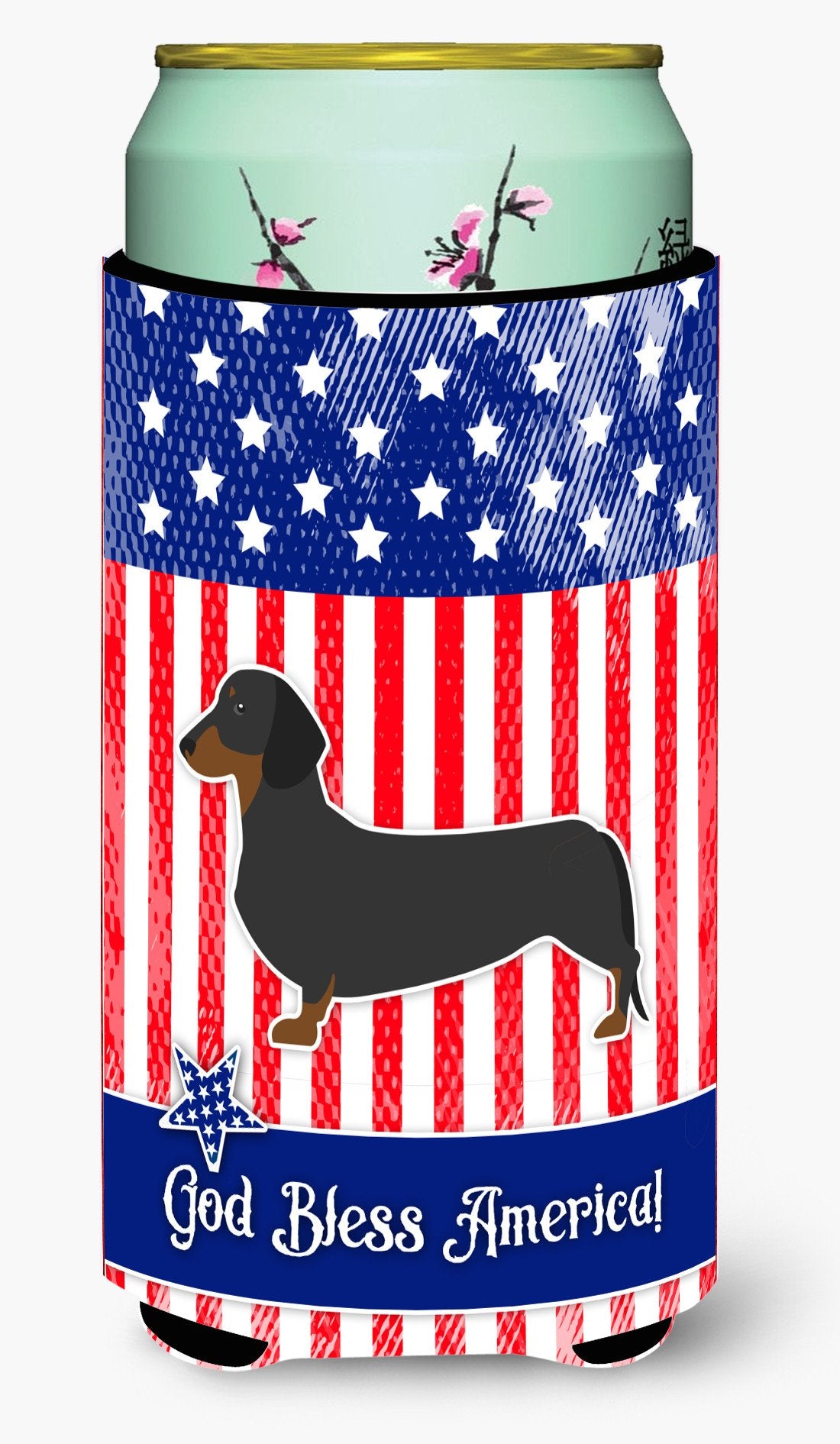 USA Patriotic Dachshund Tall Boy Beverage Insulator Hugger BB3282TBC by Caroline's Treasures