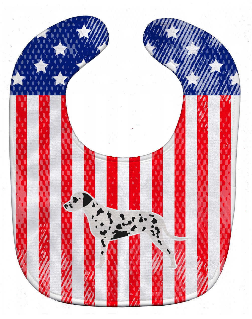 USA Patriotic Dalmatian Baby Bib BB3283BIB - the-store.com