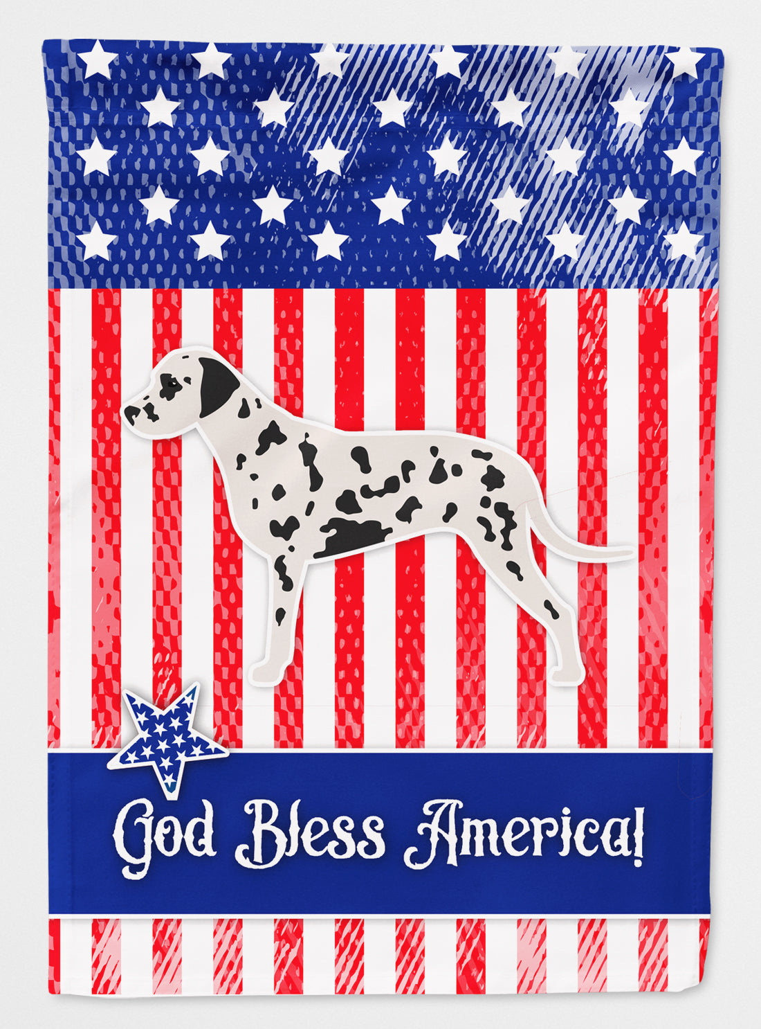 USA Patriotic Dalmatian Flag Canvas House Size BB3283CHF