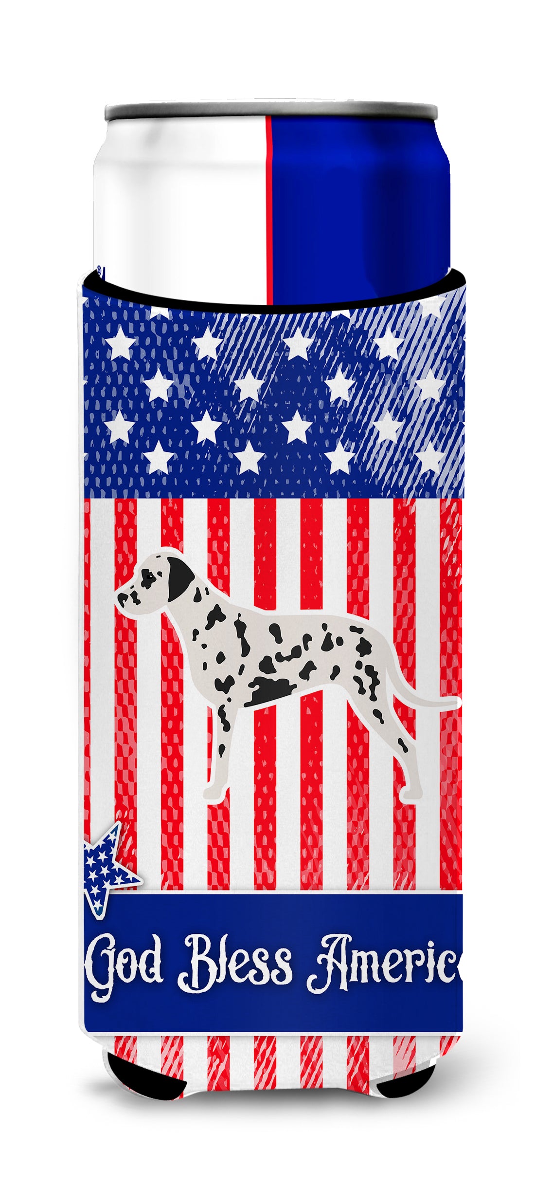 USA Patriotic Dalmatian  Ultra Hugger for slim cans BB3283MUK  the-store.com.