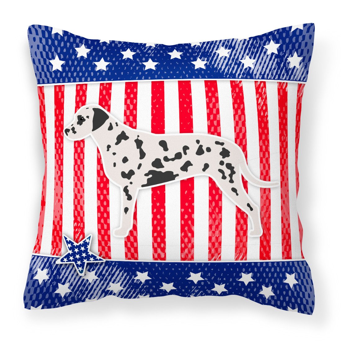 USA Patriotic Dalmatian Fabric Decorative Pillow BB3283PW1818 by Caroline&#39;s Treasures
