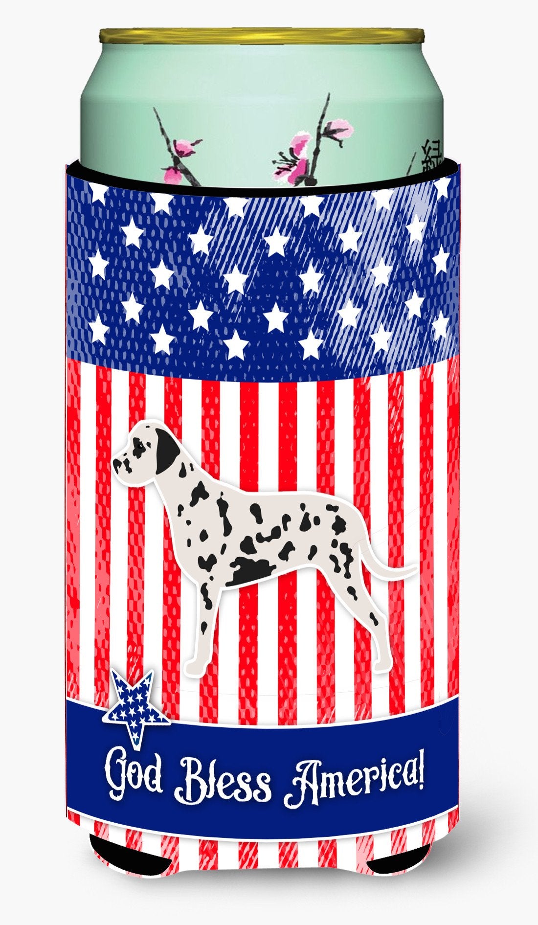 USA Patriotic Dalmatian Tall Boy Beverage Insulator Hugger BB3283TBC by Caroline&#39;s Treasures