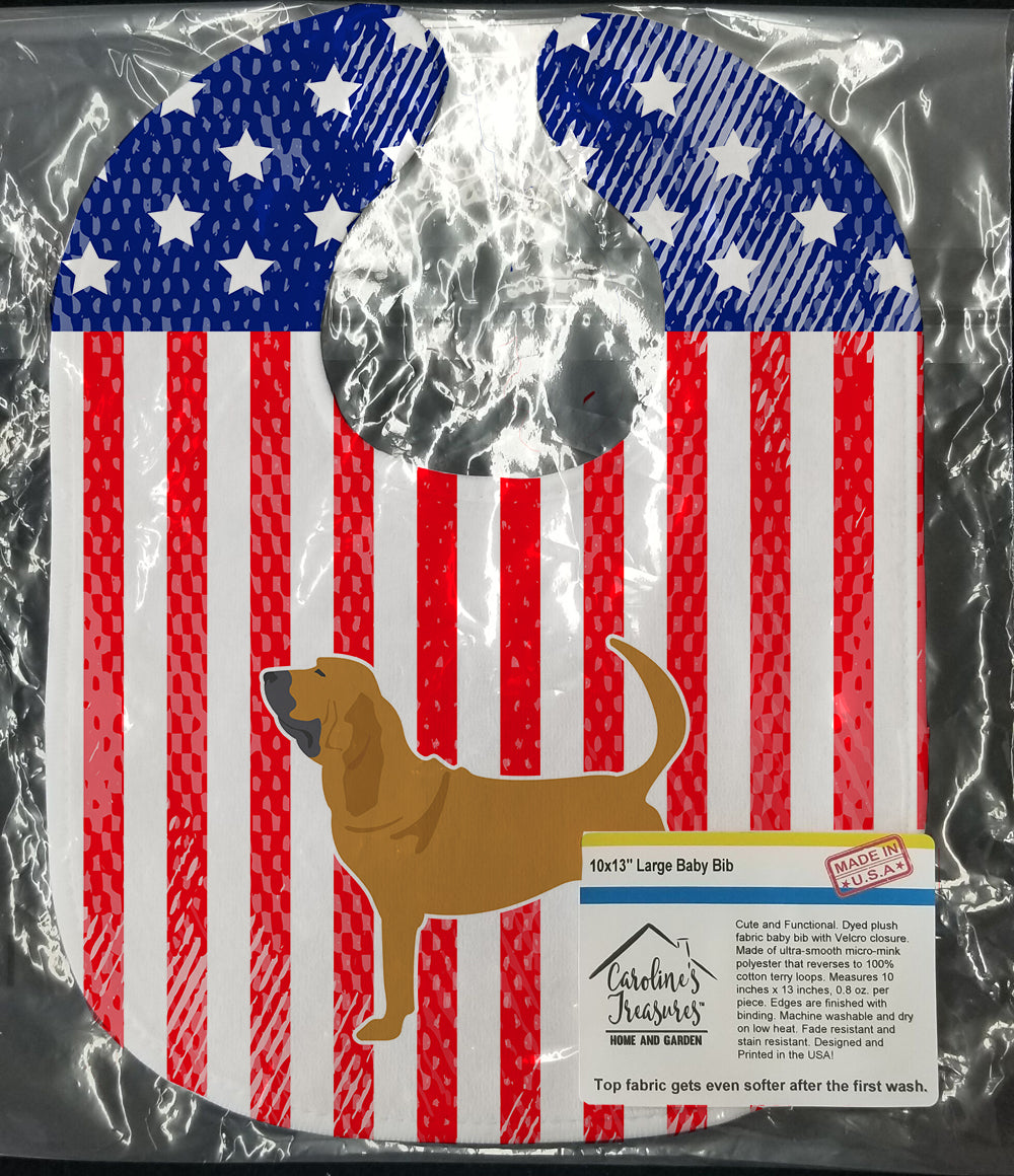 USA Patriotic Bloodhound Baby Bib BB3284BIB - the-store.com