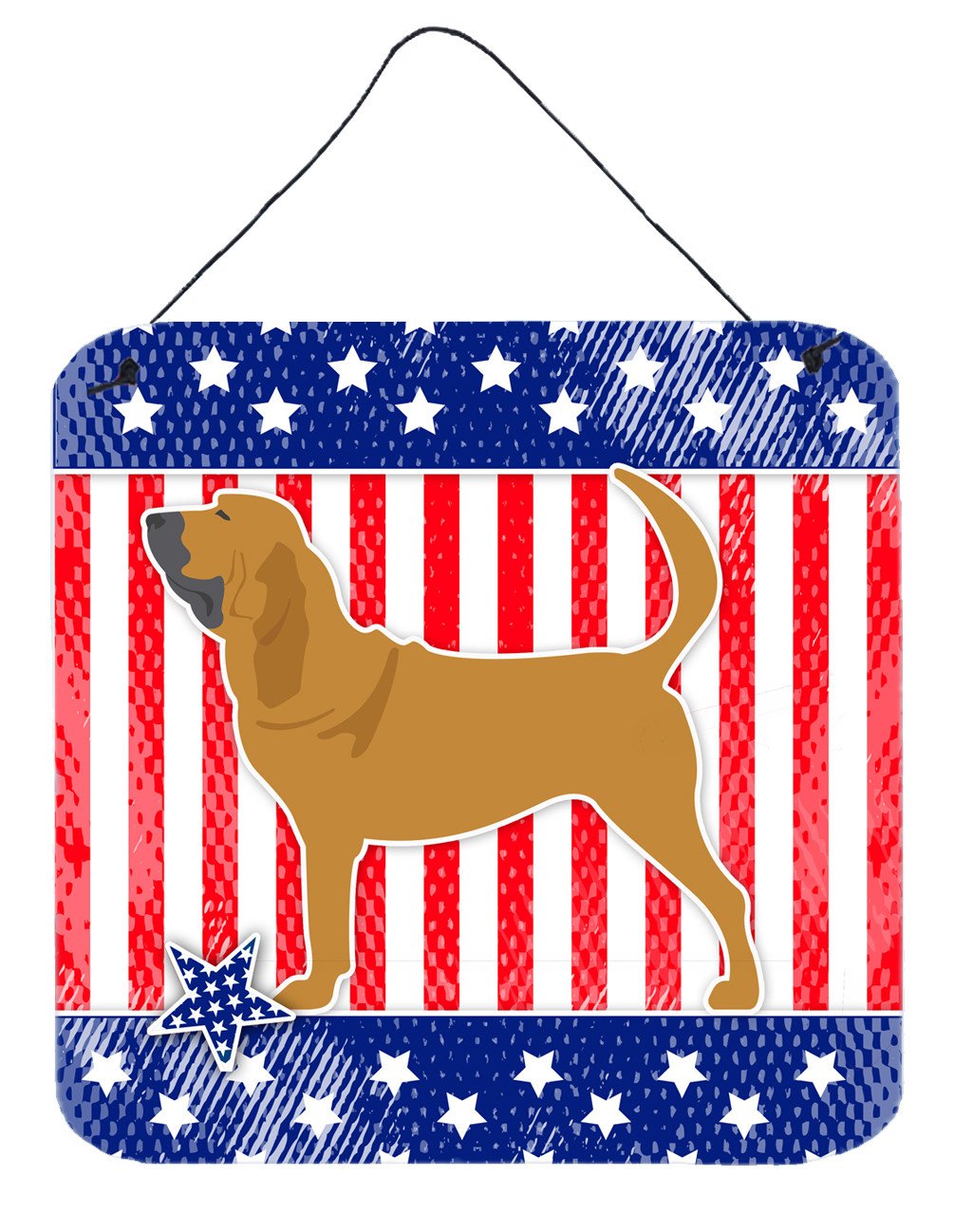 USA Patriotic Bloodhound Wall or Door Hanging Prints BB3284DS66 by Caroline&#39;s Treasures