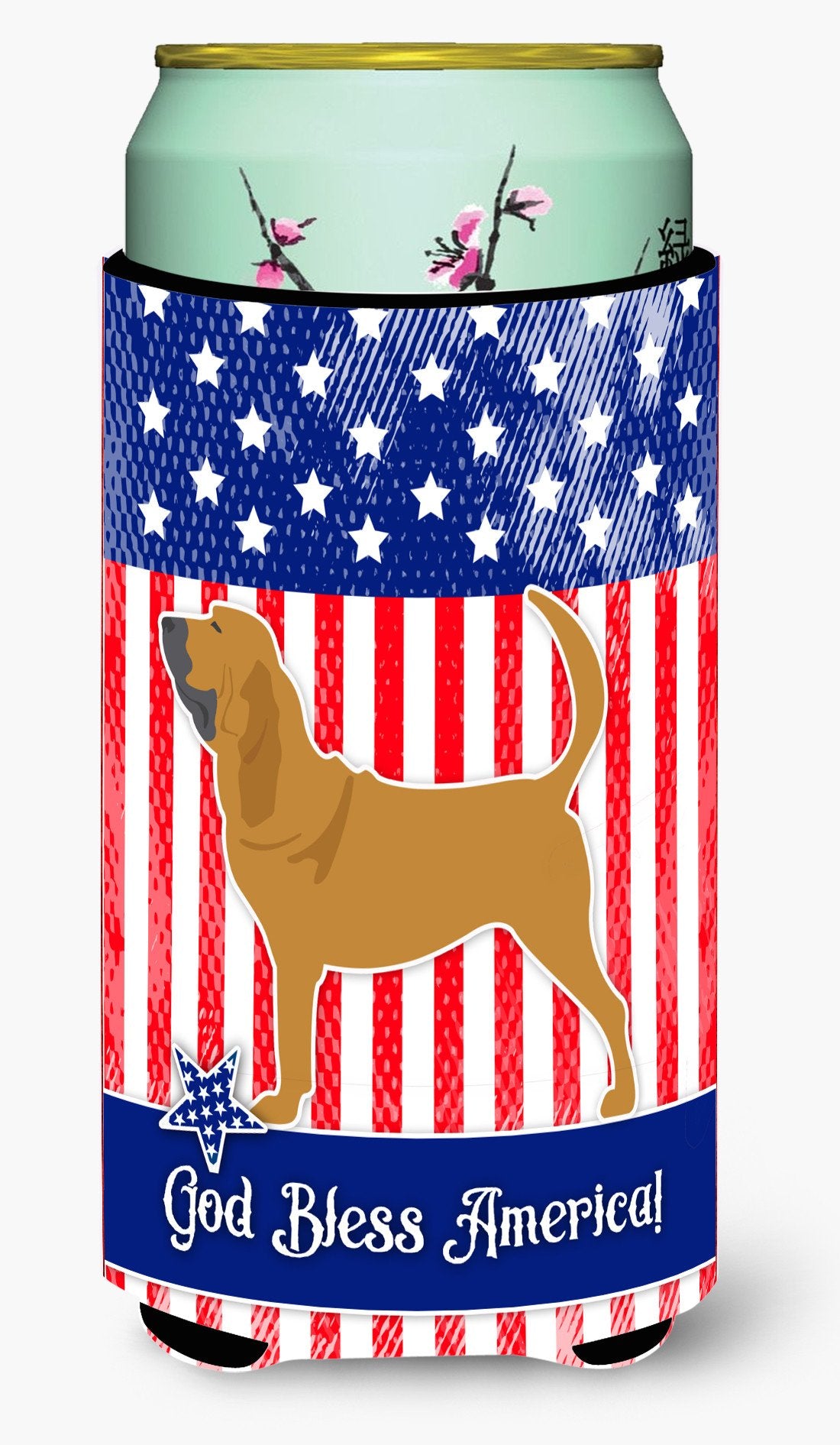 USA Patriotic Bloodhound Tall Boy Beverage Insulator Hugger BB3284TBC by Caroline&#39;s Treasures