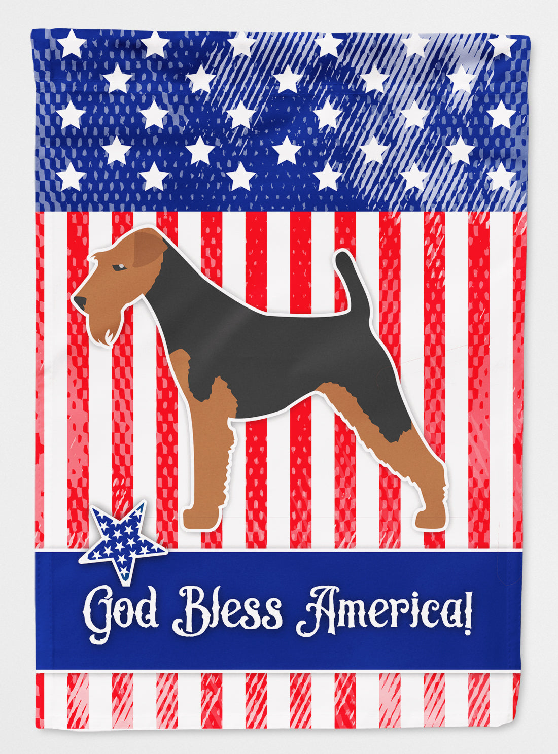 USA Patriotic Welsh Terrier Flag Canvas House Size BB3285CHF