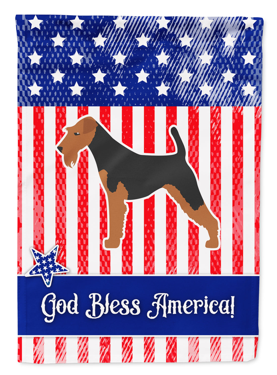 USA Patriotic Welsh Terrier Flag Garden Size BB3285GF  the-store.com.