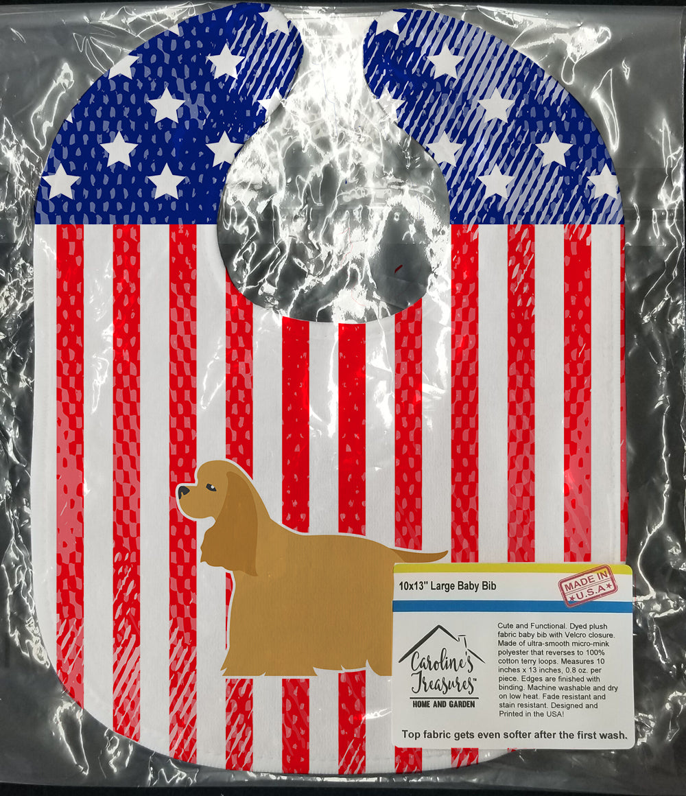 USA Patriotic Cocker Spaniel Baby Bib BB3286BIB - the-store.com