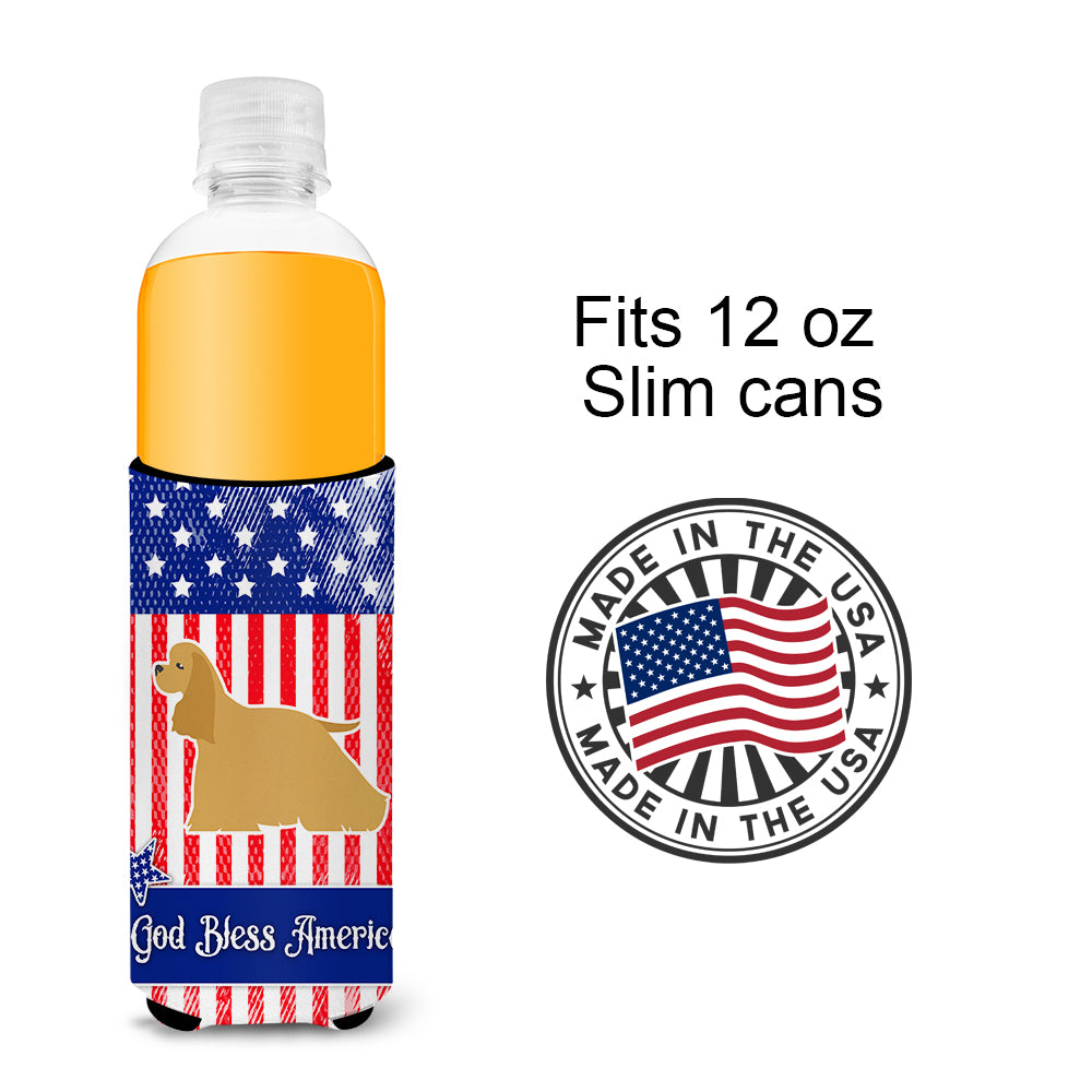 USA Patriotic Cocker Spaniel  Ultra Hugger for slim cans BB3286MUK  the-store.com.