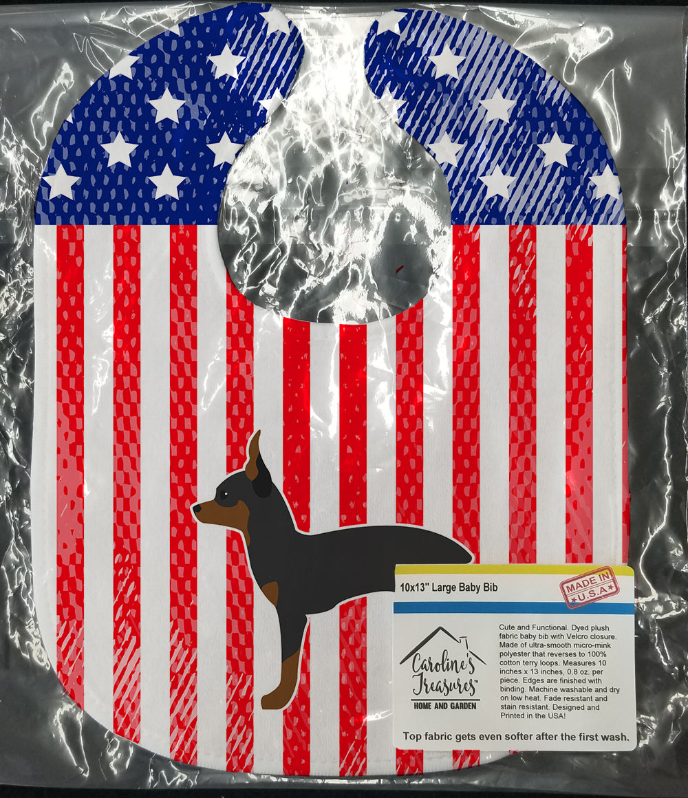 USA Patriotic Toy Fox Terrier Baby Bib BB3287BIB - the-store.com