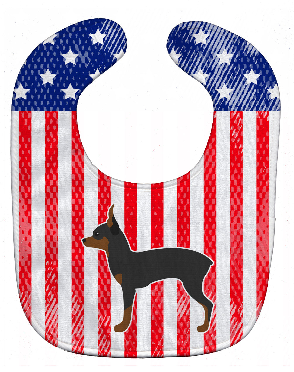 USA Patriotic Toy Fox Terrier Baby Bib BB3287BIB - the-store.com
