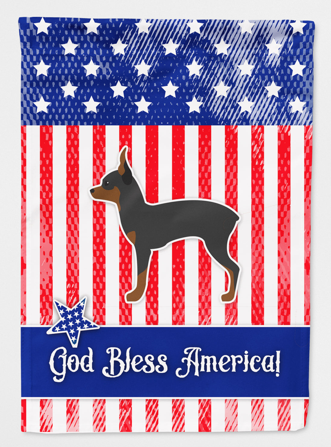 USA Patriotic Toy Fox Terrier Flag Canvas House Size BB3287CHF