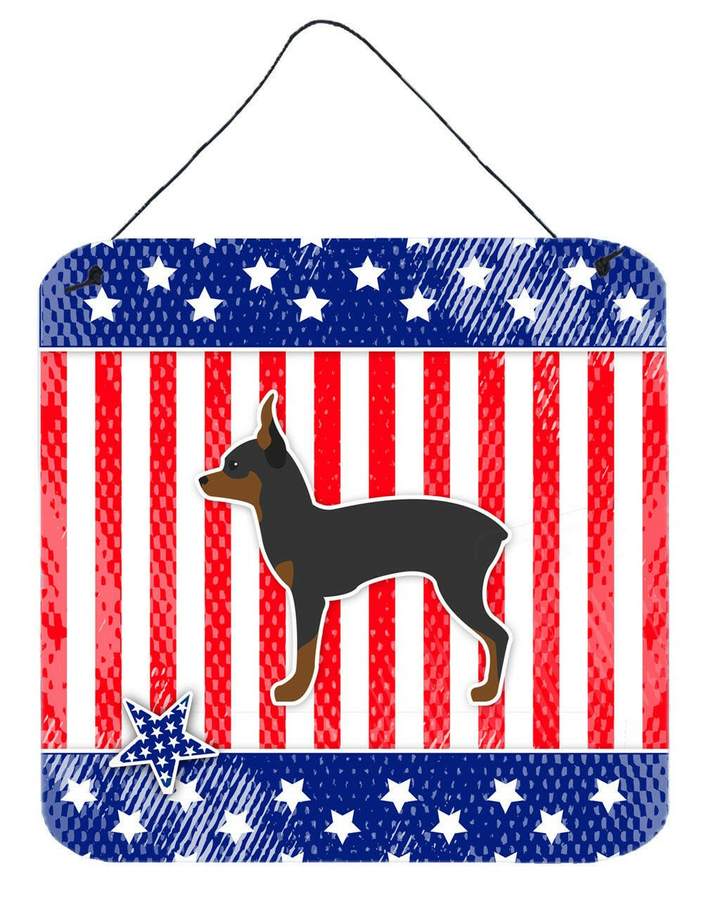 USA Patriotic Toy Fox Terrier Wall or Door Hanging Prints BB3287DS66 by Caroline&#39;s Treasures