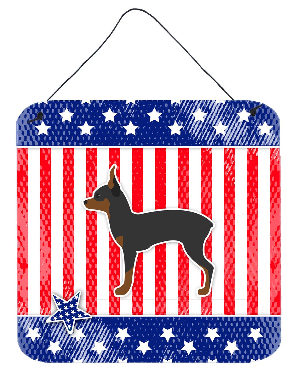 USA Patriotic Toy Fox Terrier Wall or Door Hanging Prints BB3287DS66 by Caroline's Treasures