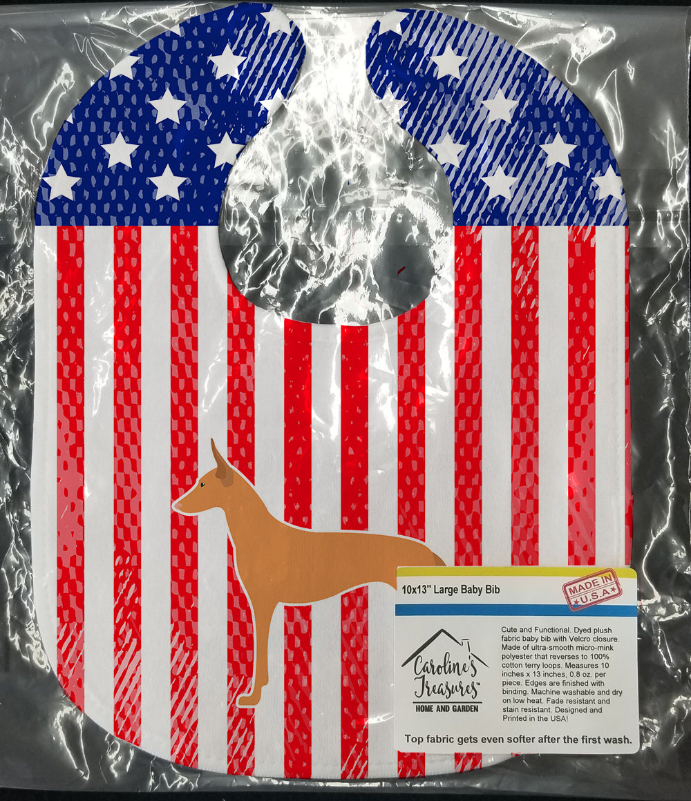 USA Patriotic Pharaoh Hound Baby Bib BB3288BIB - the-store.com