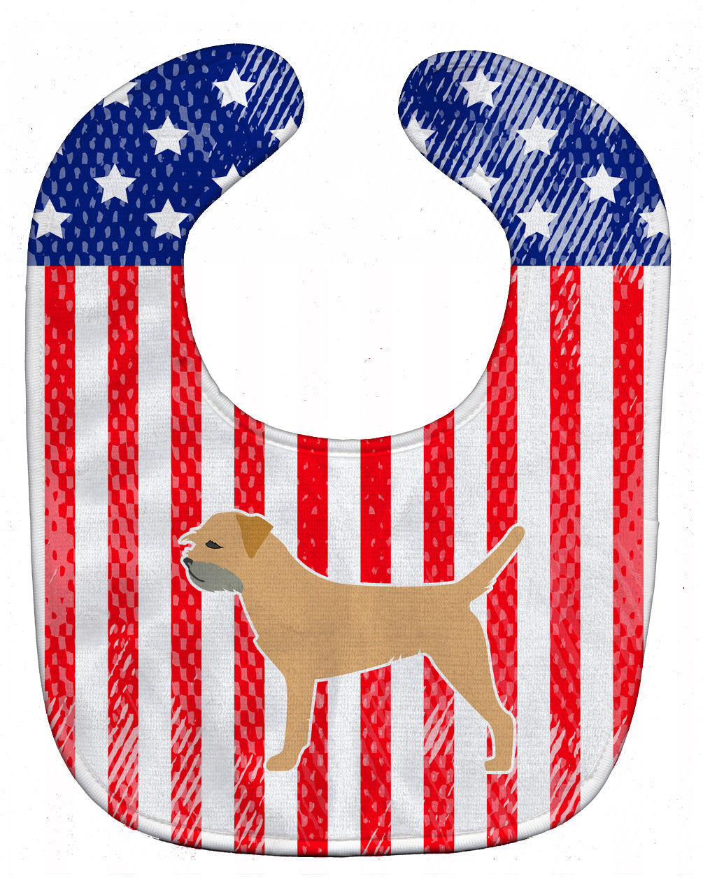 USA Patriotic Border Terrier Baby Bib BB3289BIB - the-store.com