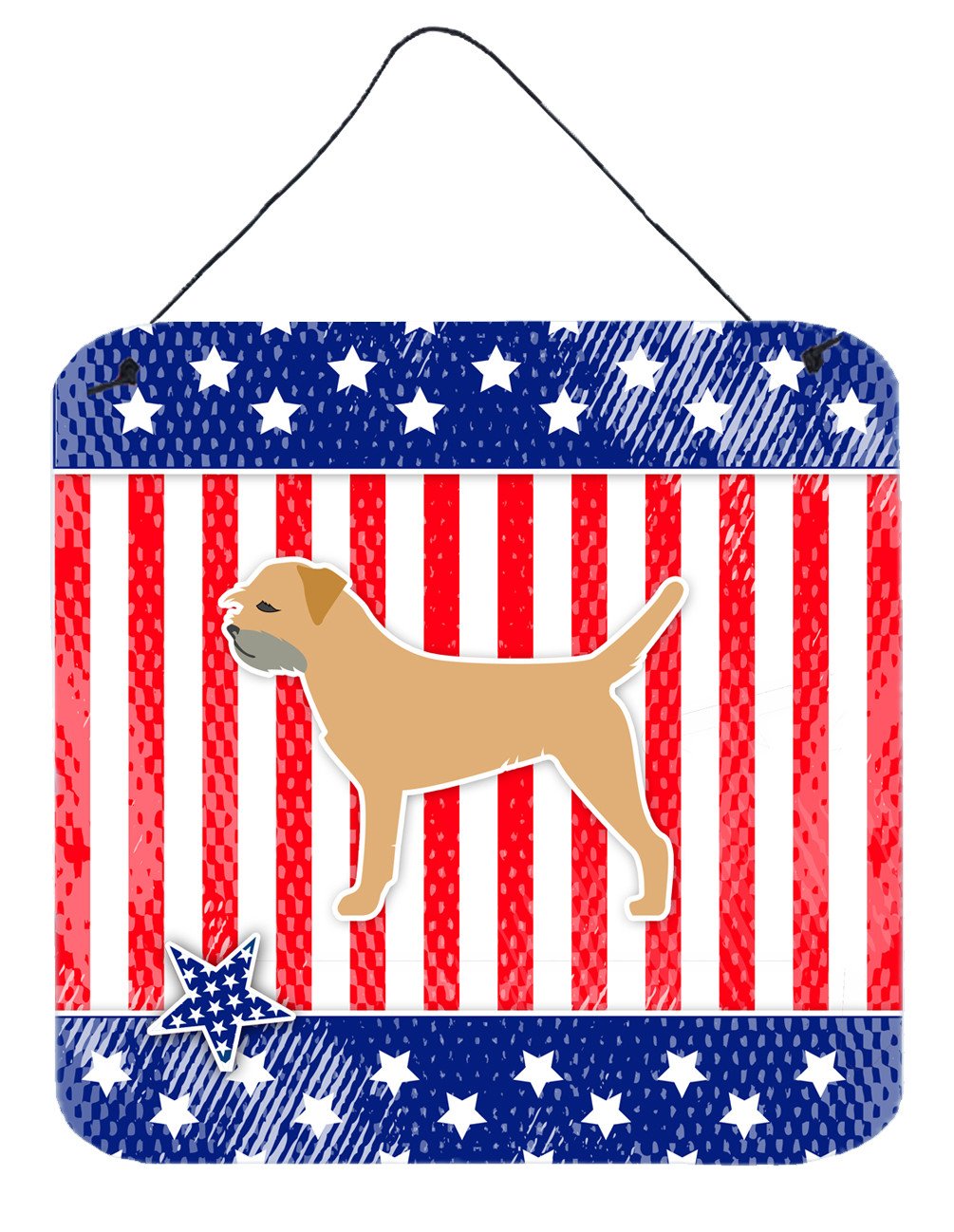 USA Patriotic Border Terrier Wall or Door Hanging Prints BB3289DS66 by Caroline&#39;s Treasures