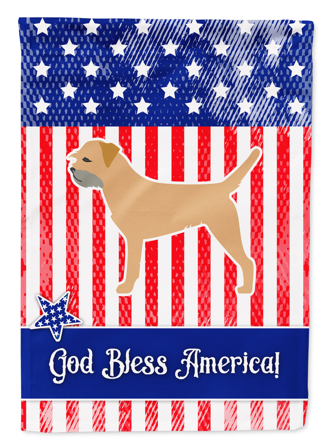 USA Patriotic Border Terrier Flag Garden Size BB3289GF