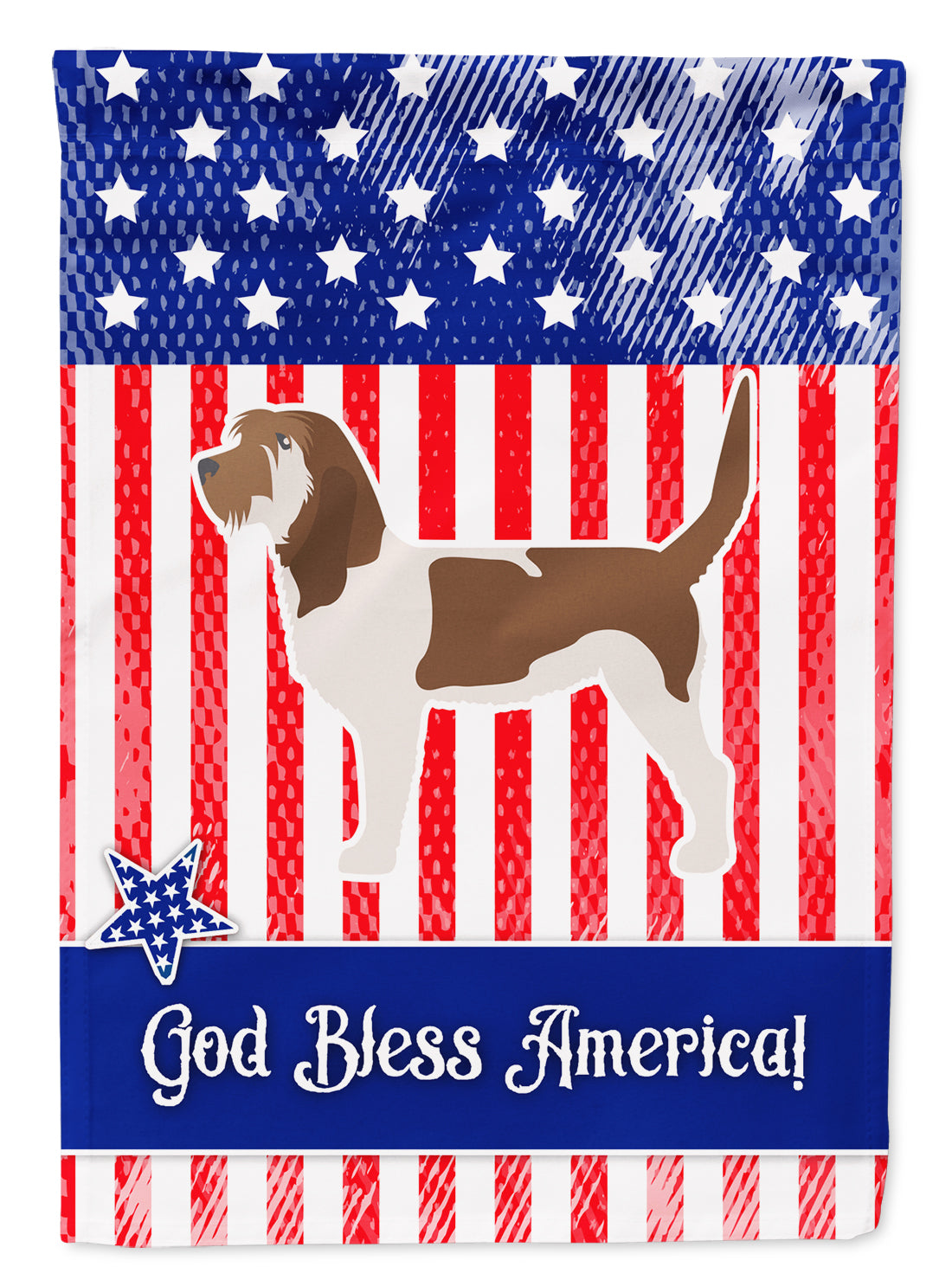 USA Patriotic Grand Basset Griffon Vendeen Flag Garden Size BB3290GF