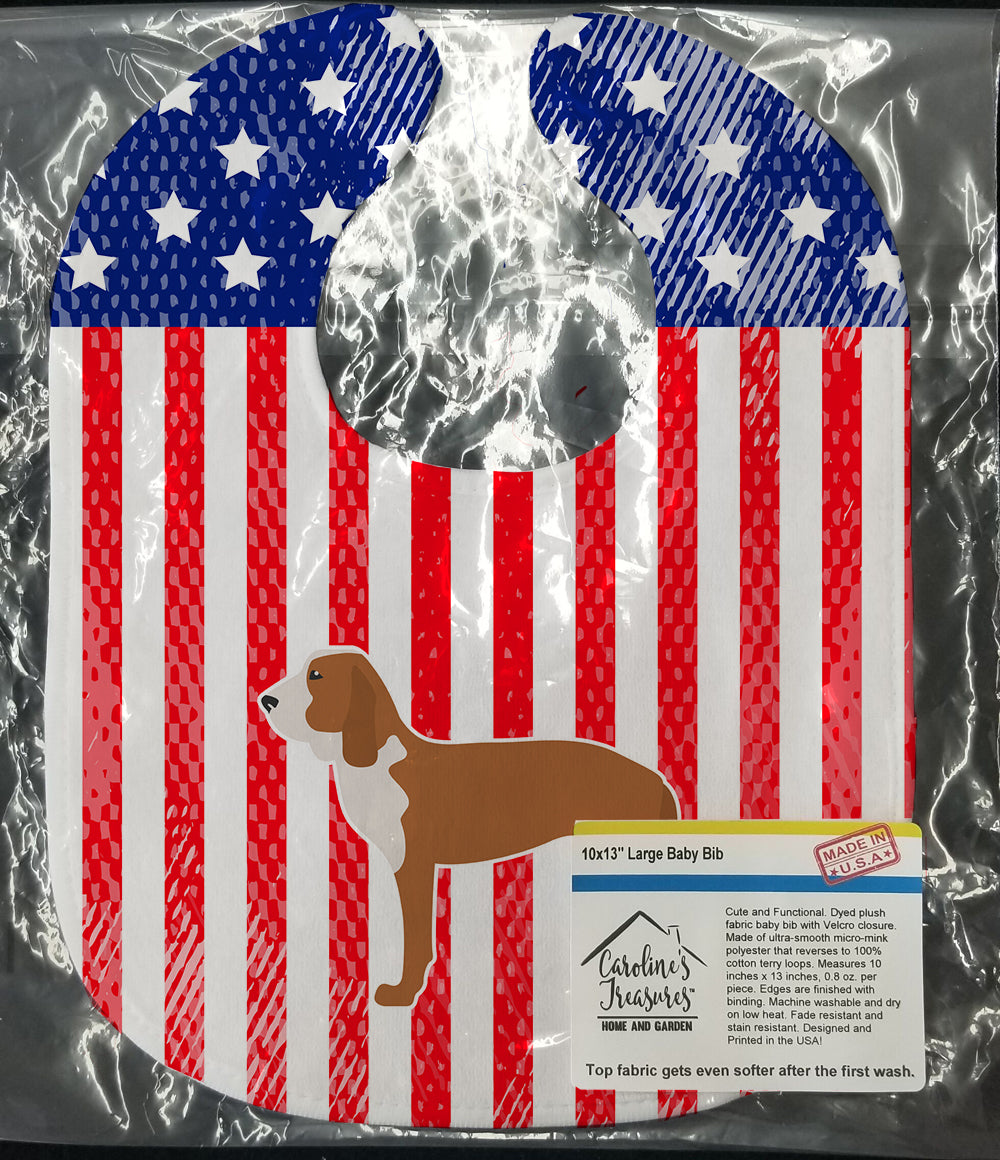 USA Patriotic Spanish Hound Baby Bib BB3291BIB - the-store.com
