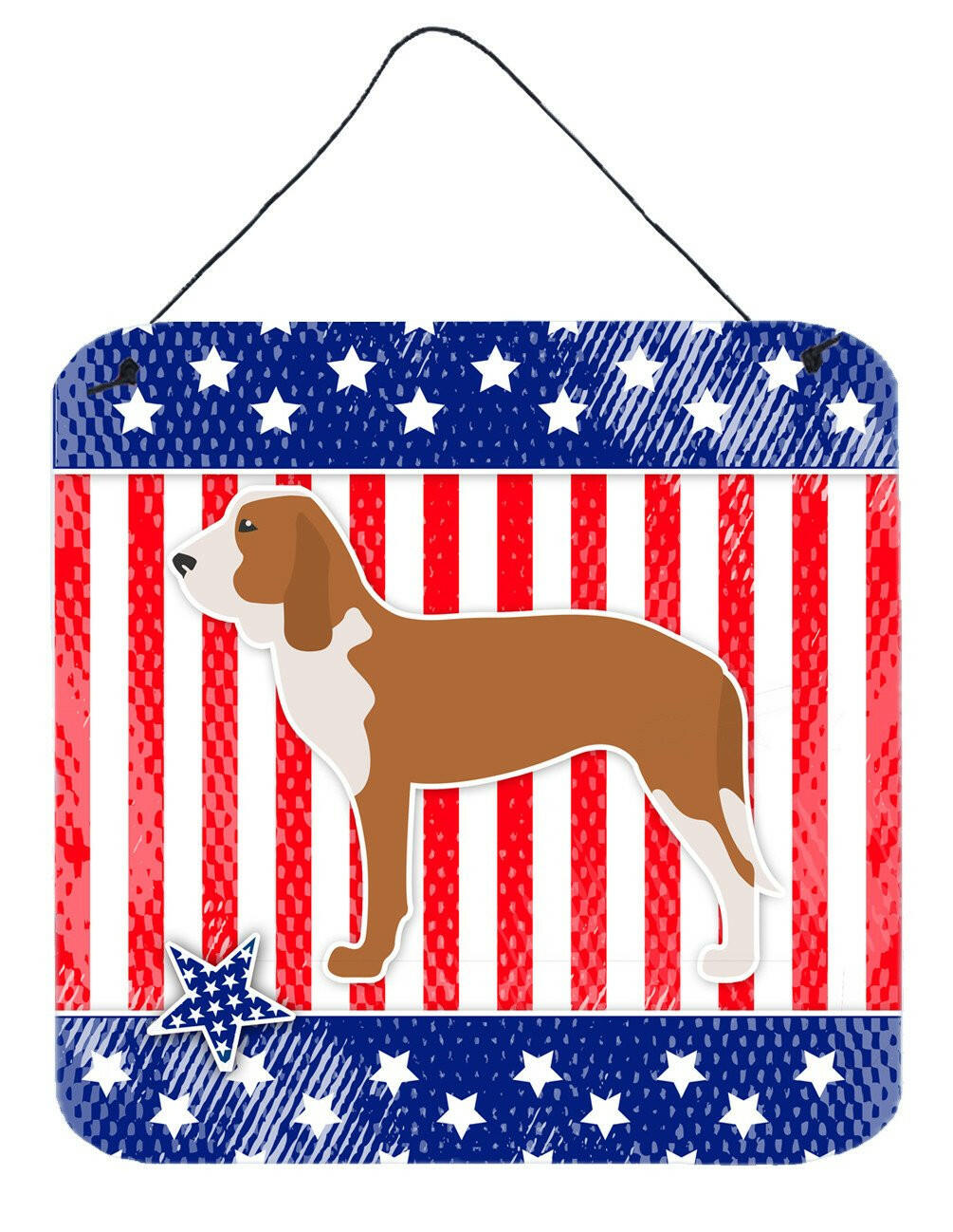 USA Patriotic Spanish Hound Wall or Door Hanging Prints BB3291DS66 by Caroline's Treasures
