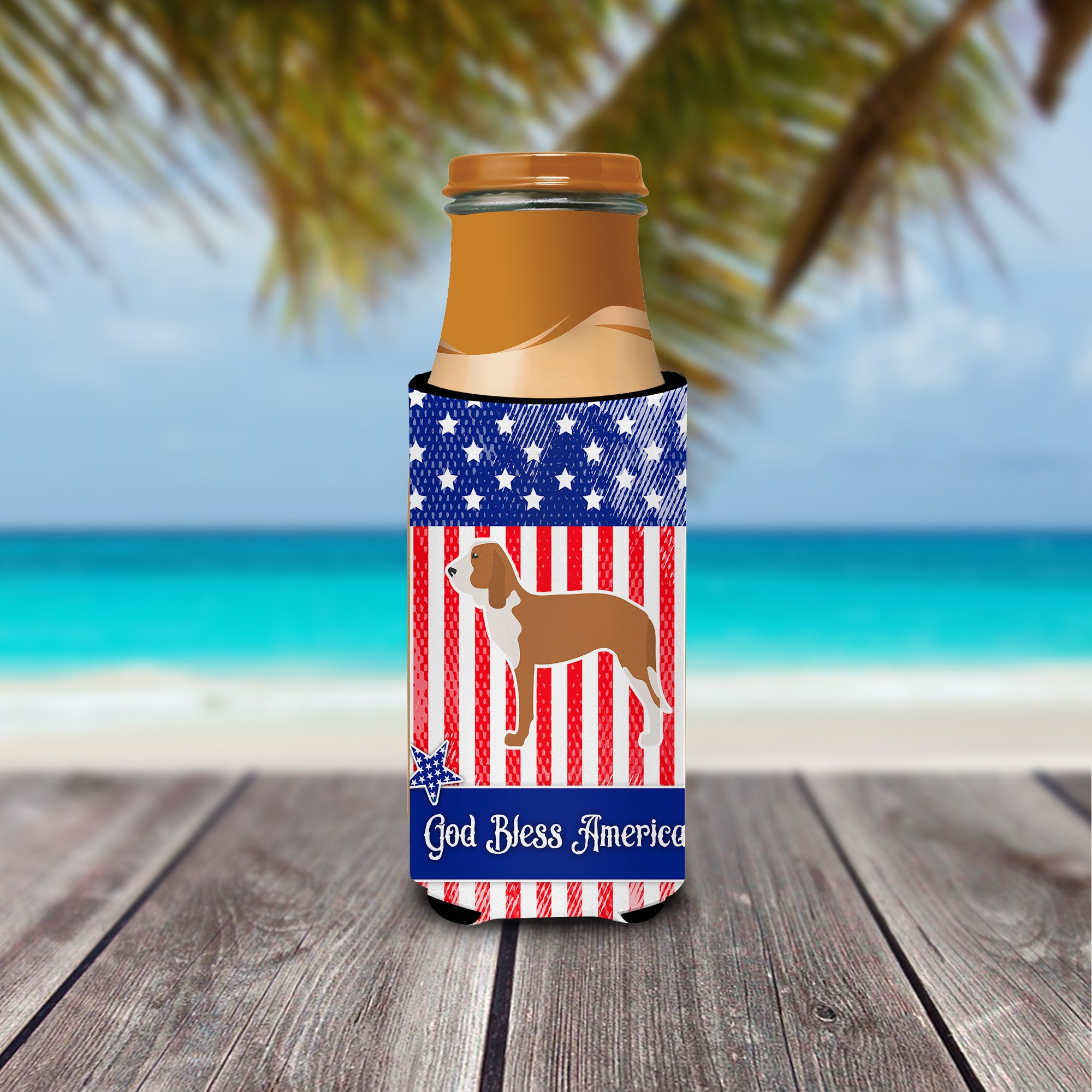 USA Patriotic Spanish Hound  Ultra Hugger for slim cans BB3291MUK  the-store.com.