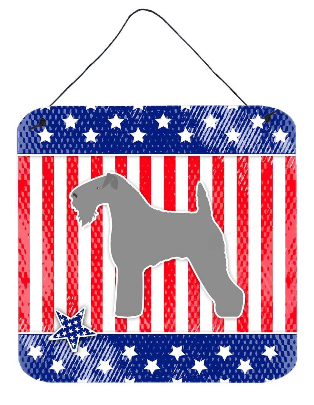 USA Patriotic Kerry Blue Terrier Wall or Door Hanging Prints BB3292DS66 by Caroline&#39;s Treasures