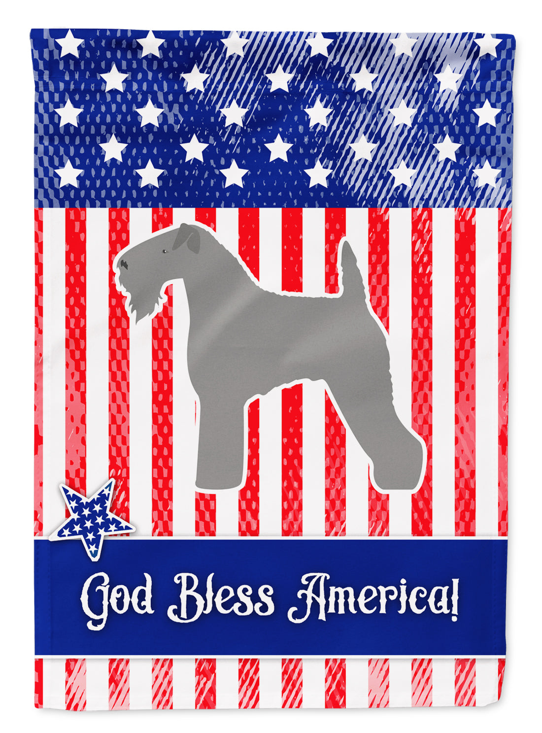 USA Patriotic Kerry Blue Terrier Flag Garden Size BB3292GF  the-store.com.