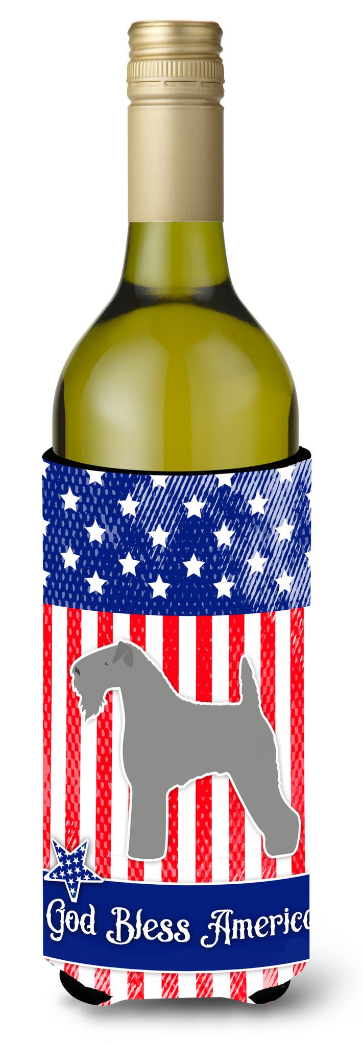 USA Patriotic Kerry Blue Terrier Wine Bottle Beverge Insulator Hugger BB3292LITERK by Caroline&#39;s Treasures