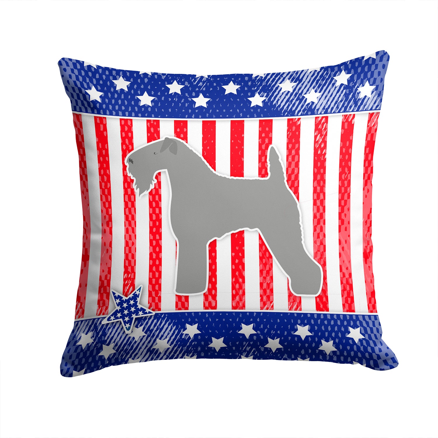 USA Patriotic Kerry Blue Terrier Fabric Decorative Pillow BB3292PW1414 - the-store.com