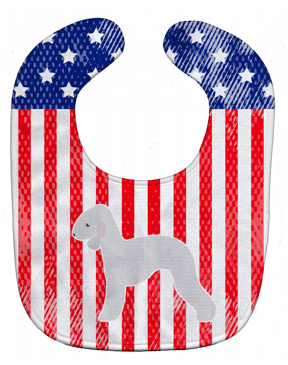 USA Patriotic Bedlington Terrier Baby Bib BB3294BIB - the-store.com