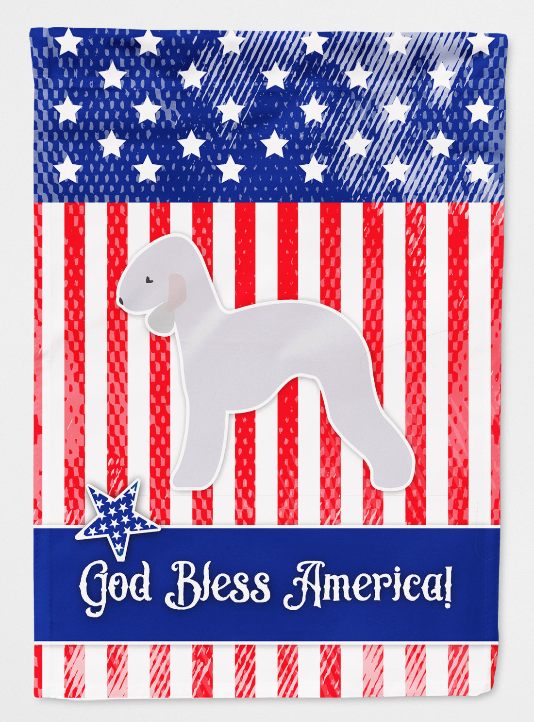 USA Patriotic Bedlington Terrier Flag Canvas House Size BB3294CHF