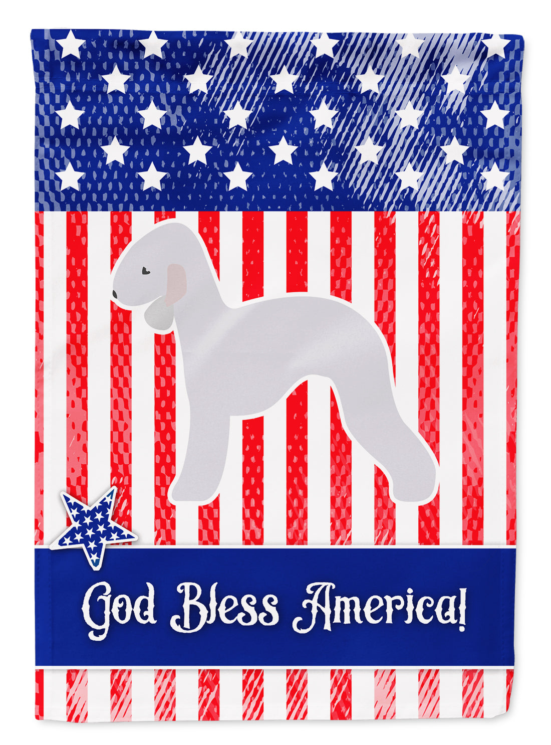 USA Patriotic Bedlington Terrier Flag Garden Size BB3294GF  the-store.com.