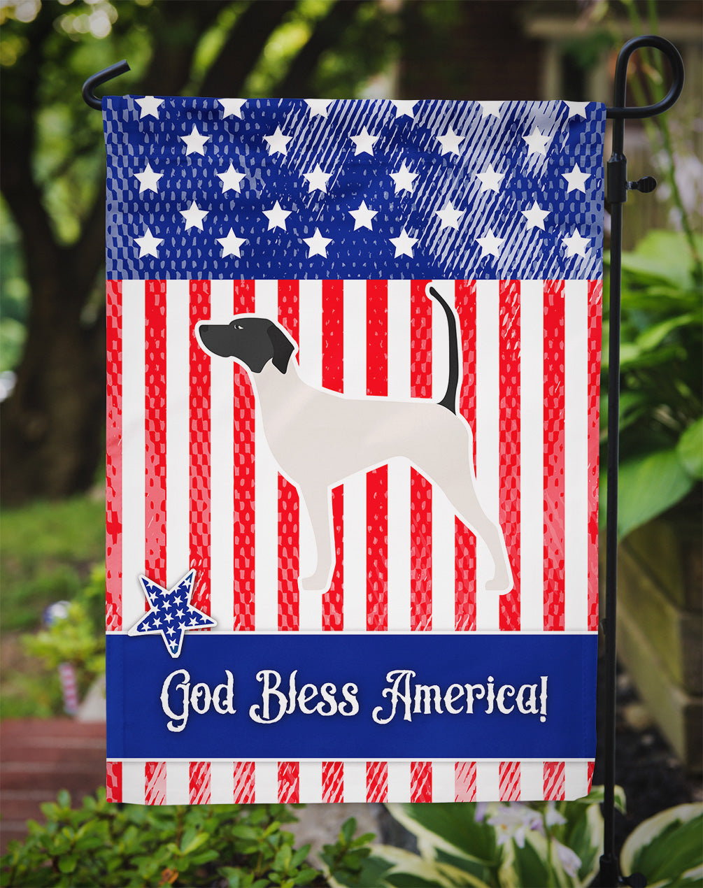 USA Patriotic English Pointer Flag Garden Size BB3295GF