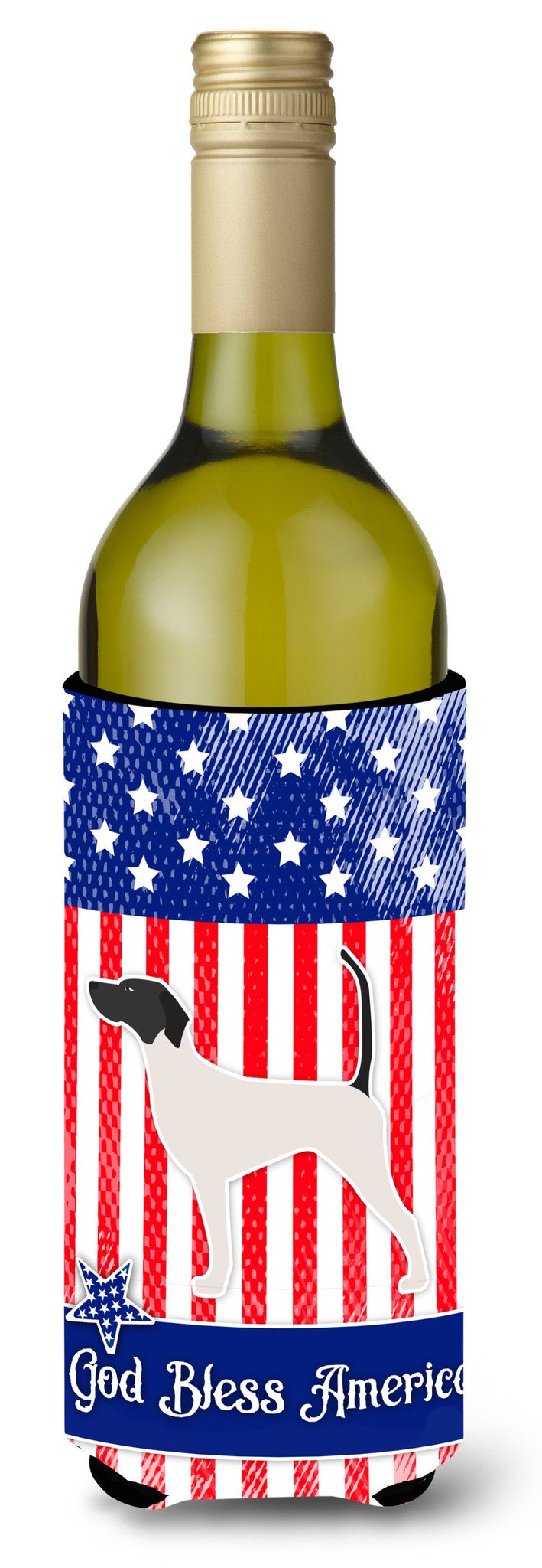 USA Patriotic English Pointer Wine Bottle Beverge Insulator Hugger BB3295LITERK by Caroline's Treasures