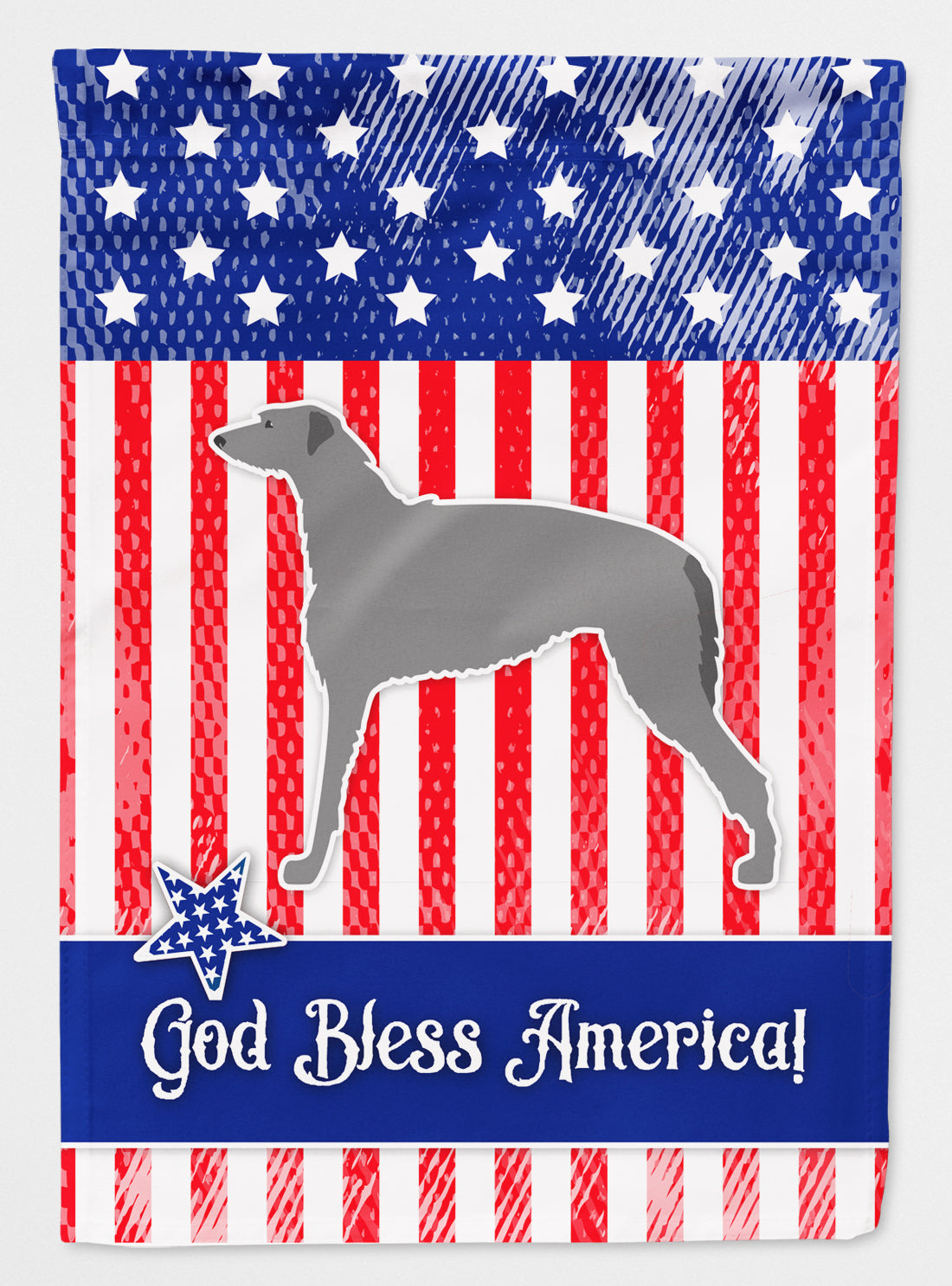 USA Patriotic Scottish Deerhound Flag Canvas House Size BB3296CHF