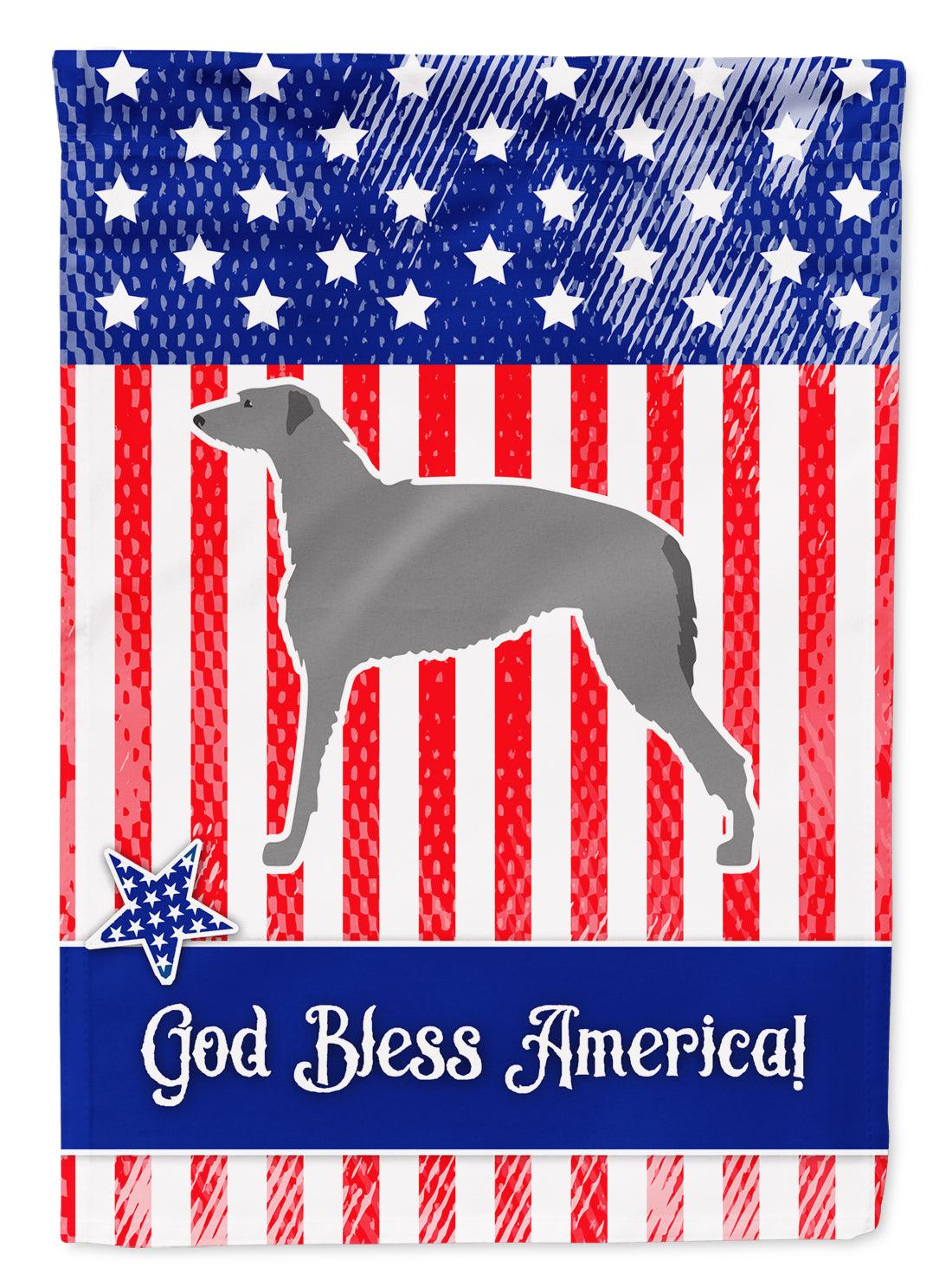 USA Patriotic Scottish Deerhound Flag Garden Size BB3296GF  the-store.com.