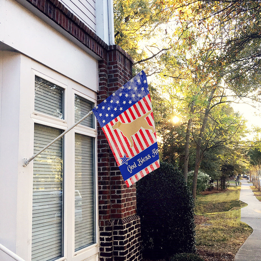 USA Patriotic Yellow Labrador Retriever Flag Canvas House Size BB3297CHF