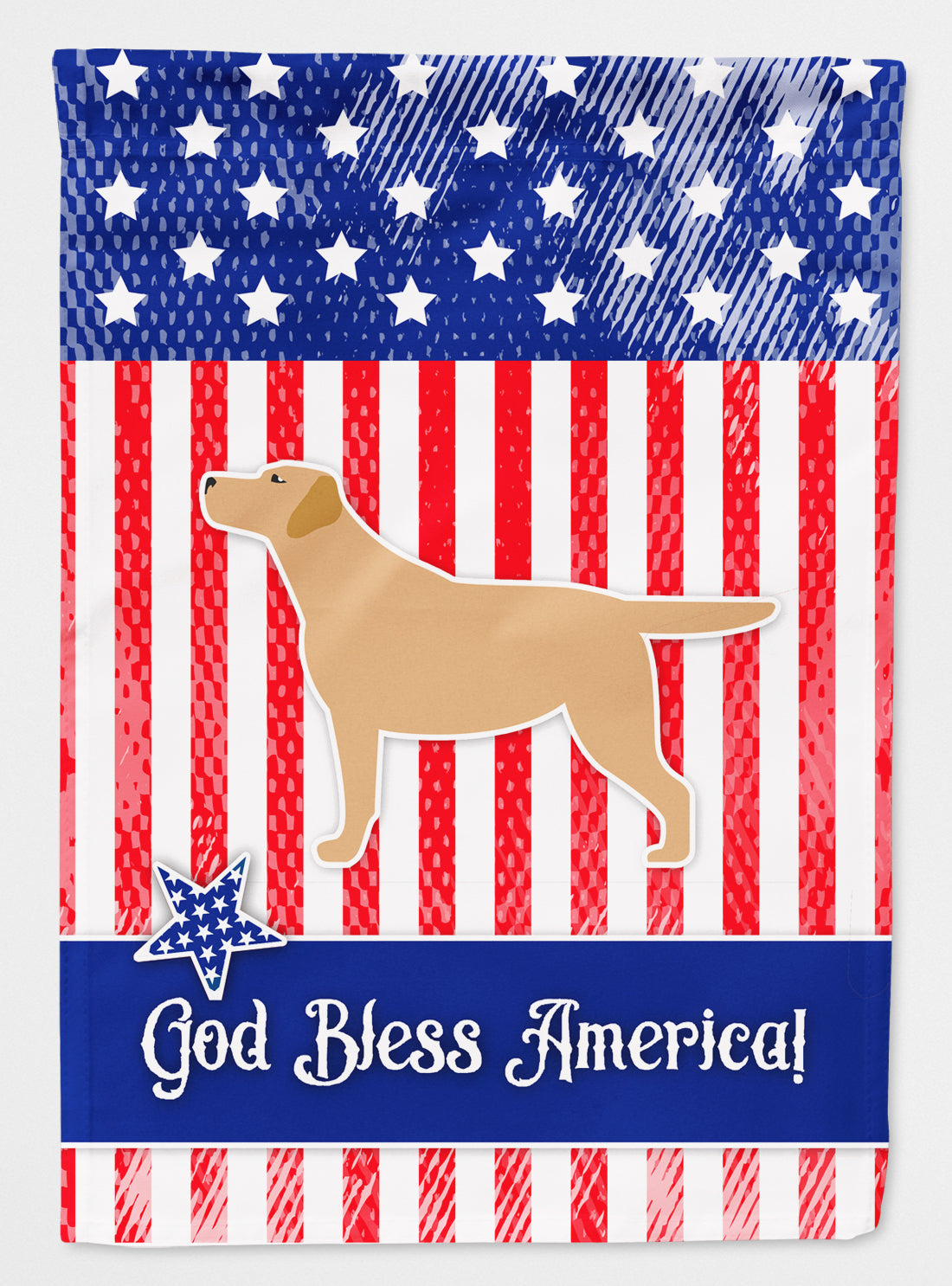 USA Patriotic Yellow Labrador Retriever Flag Canvas House Size BB3297CHF  the-store.com.