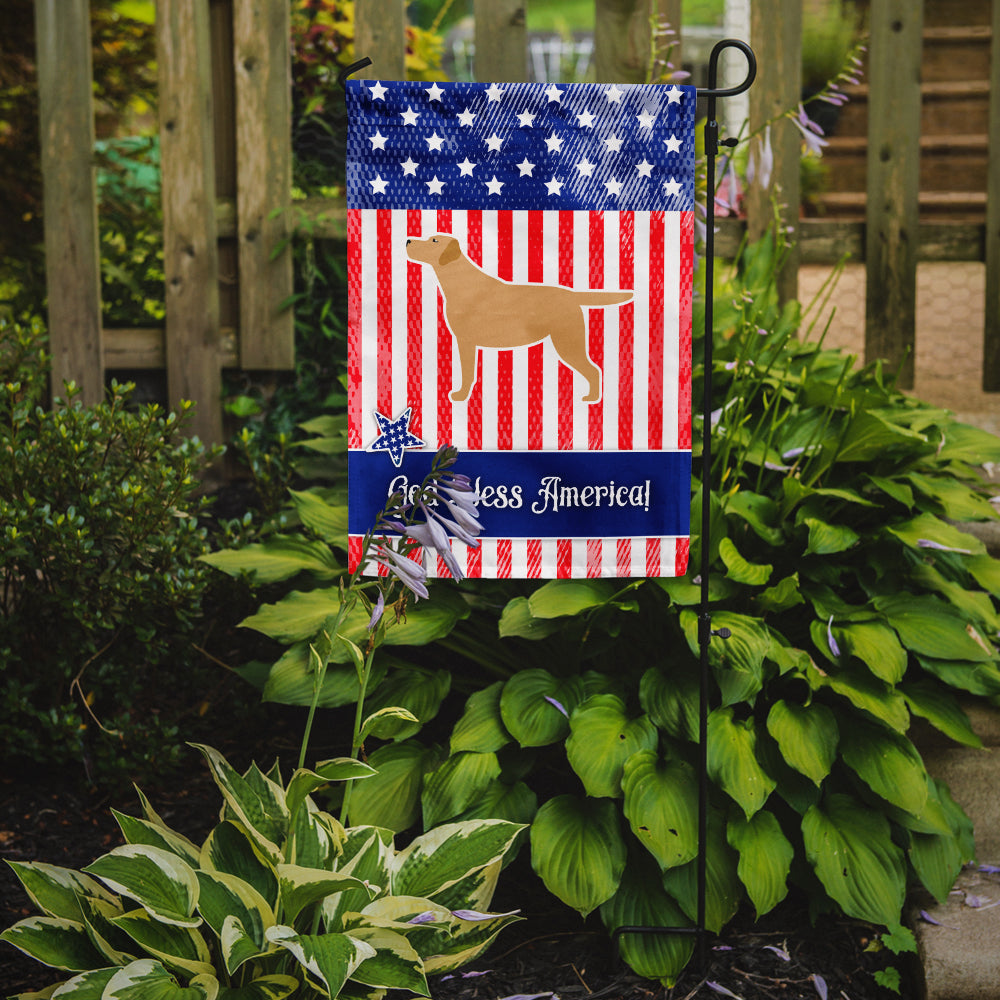 USA Patriotic Yellow Labrador Retriever Flag Garden Size BB3297GF
