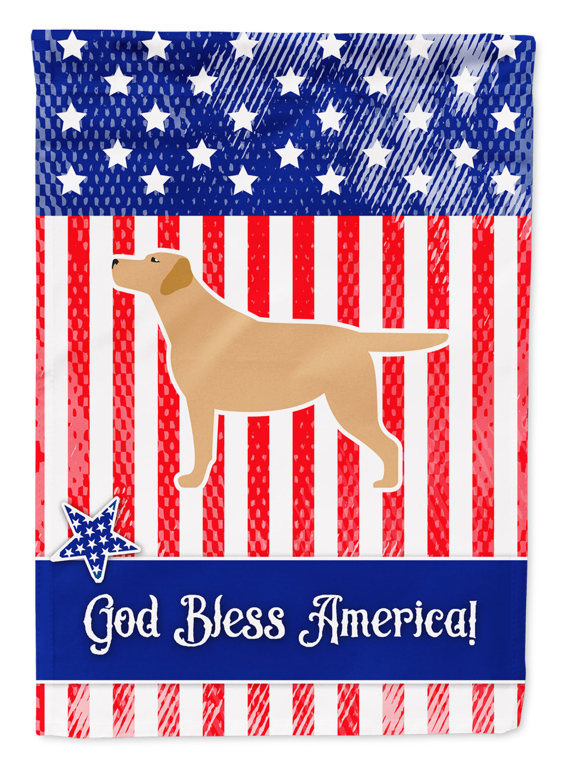 USA Patriotic Yellow Labrador Retriever Flag Garden Size BB3297GF  the-store.com.