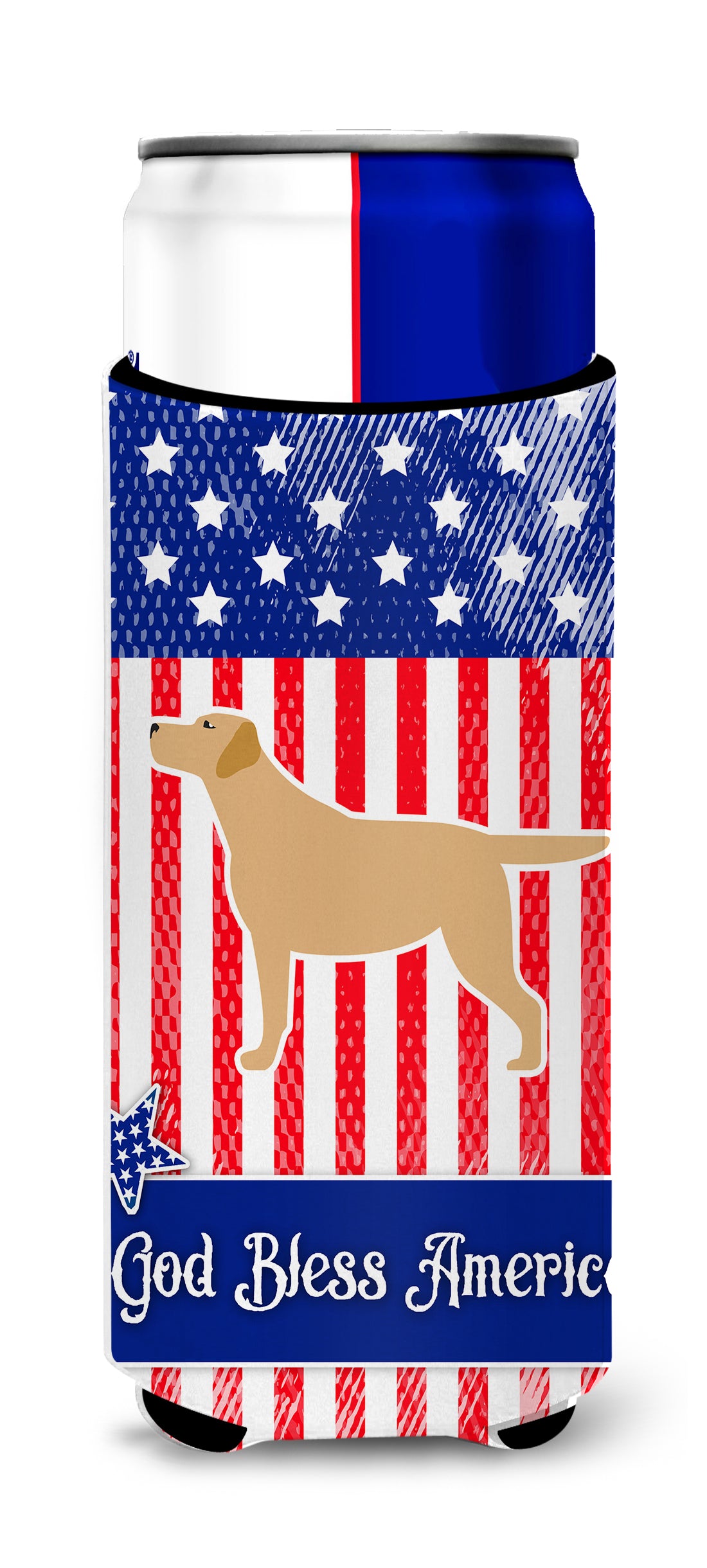 USA Patriotic Yellow Labrador Retriever  Ultra Hugger for slim cans BB3297MUK