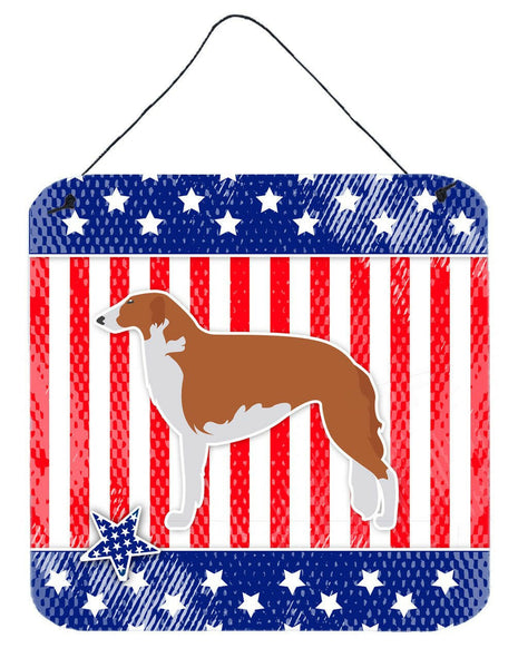 USA Patriotic Borzoi Russian Greyhound Wall or Door Hanging Prints BB3299DS66 by Caroline's Treasures