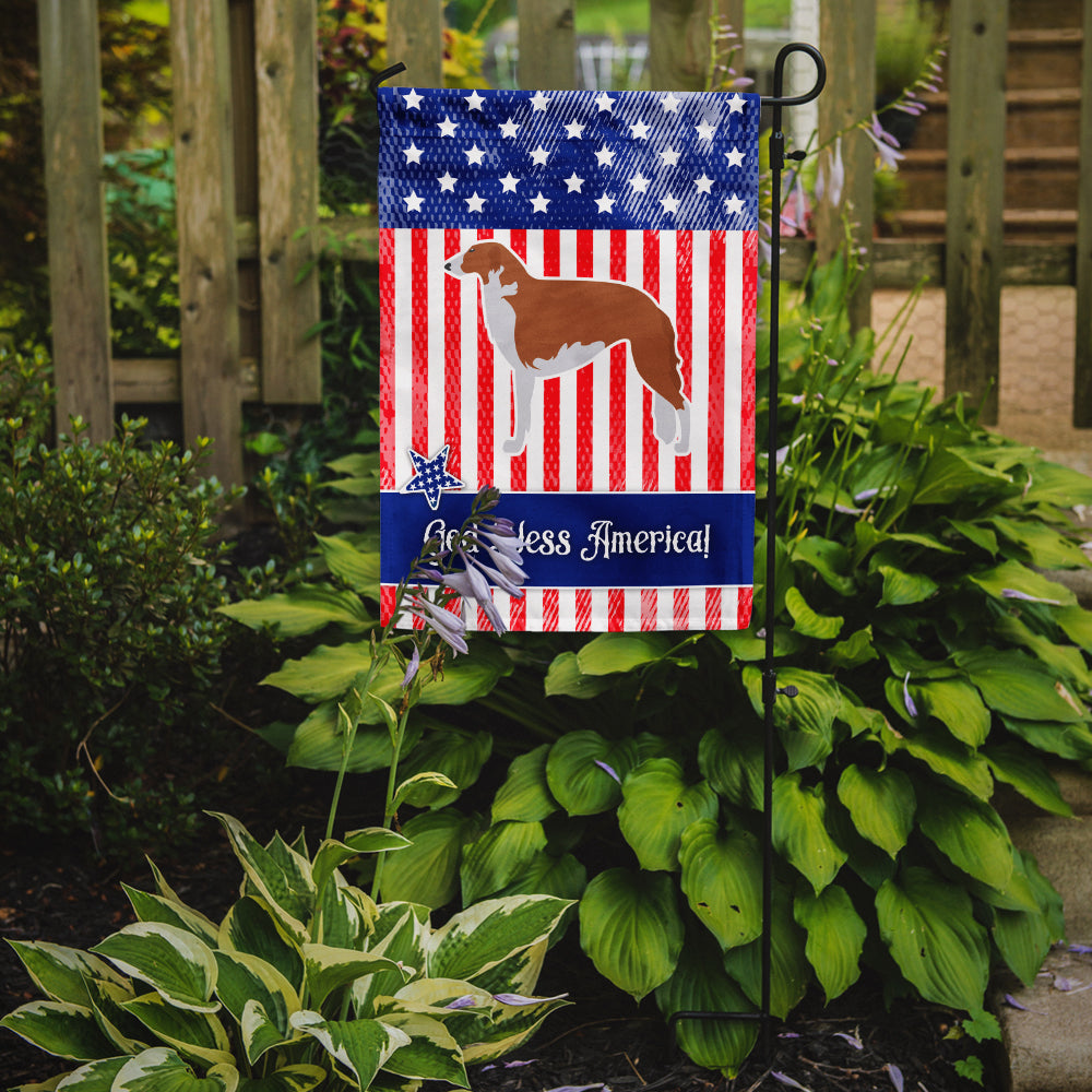 USA Patriotic Borzoi Russian Greyhound Flag Garden Size BB3299GF