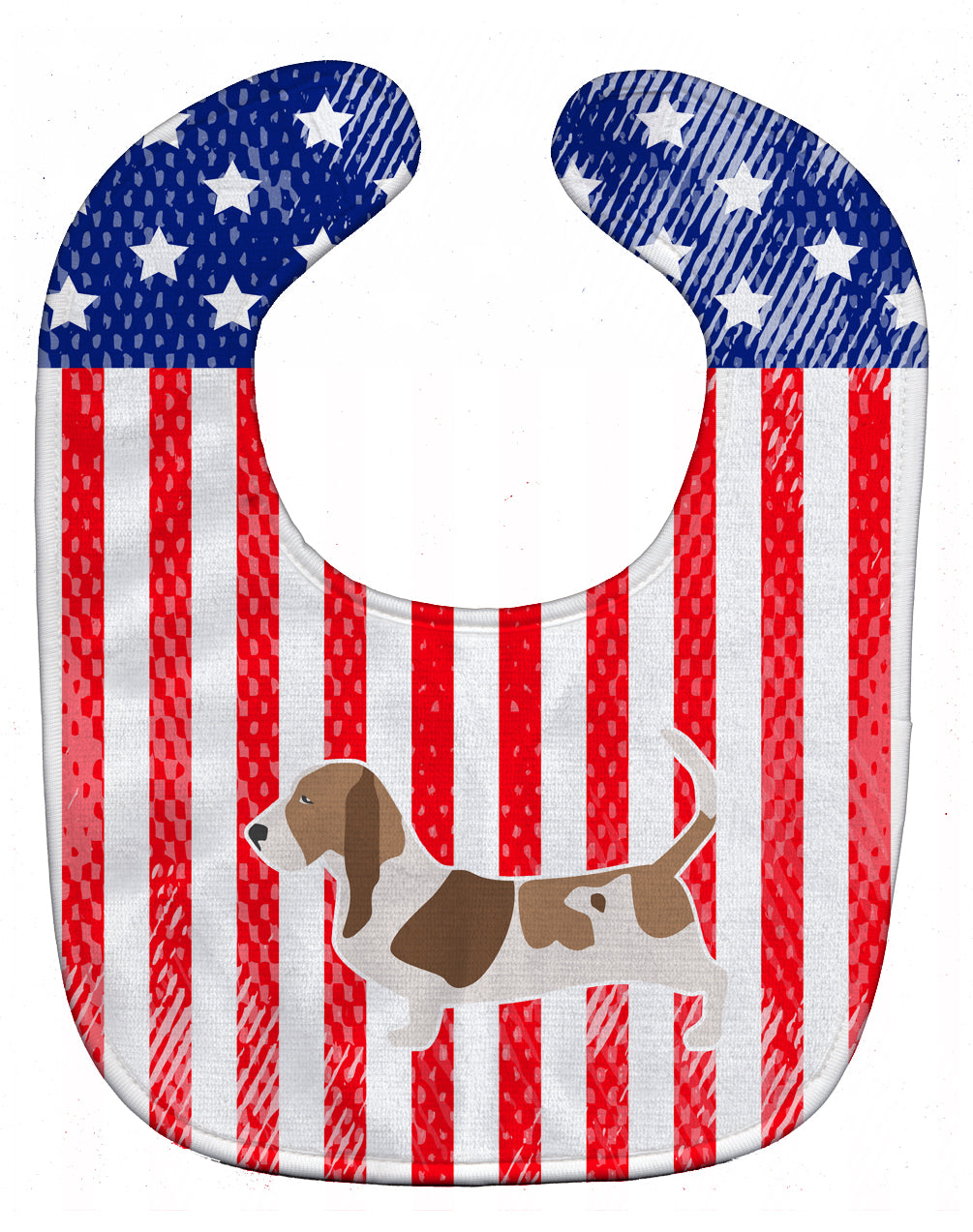 USA Patriotic Basset Hound Baby Bib BB3302BIB - the-store.com