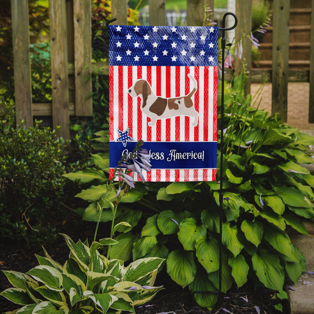 USA Patriotic Basset Hound Flag Garden Size BB3302GF  the-store.com.