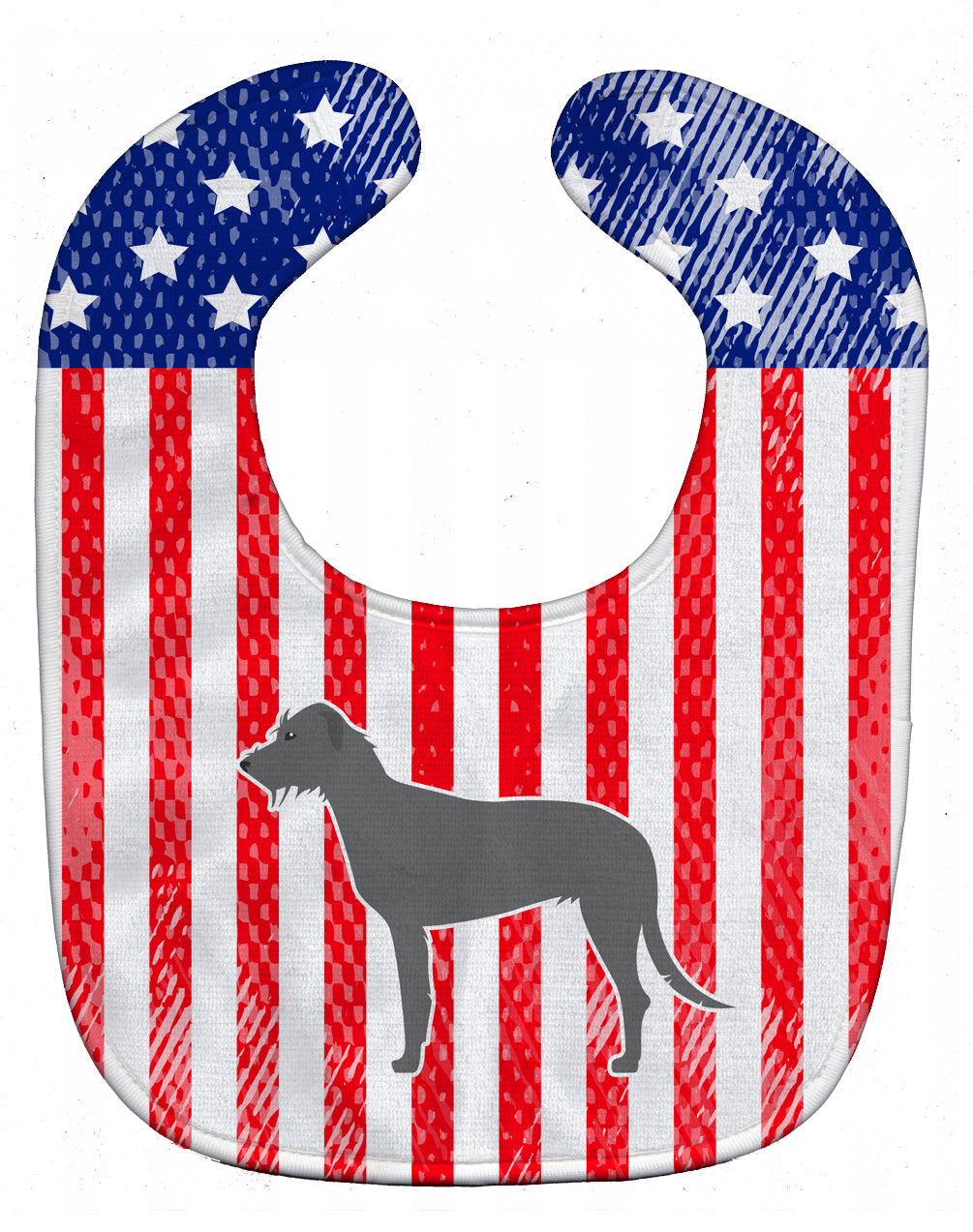 USA Patriotic Irish Wolfhound Baby Bib BB3303BIB - the-store.com
