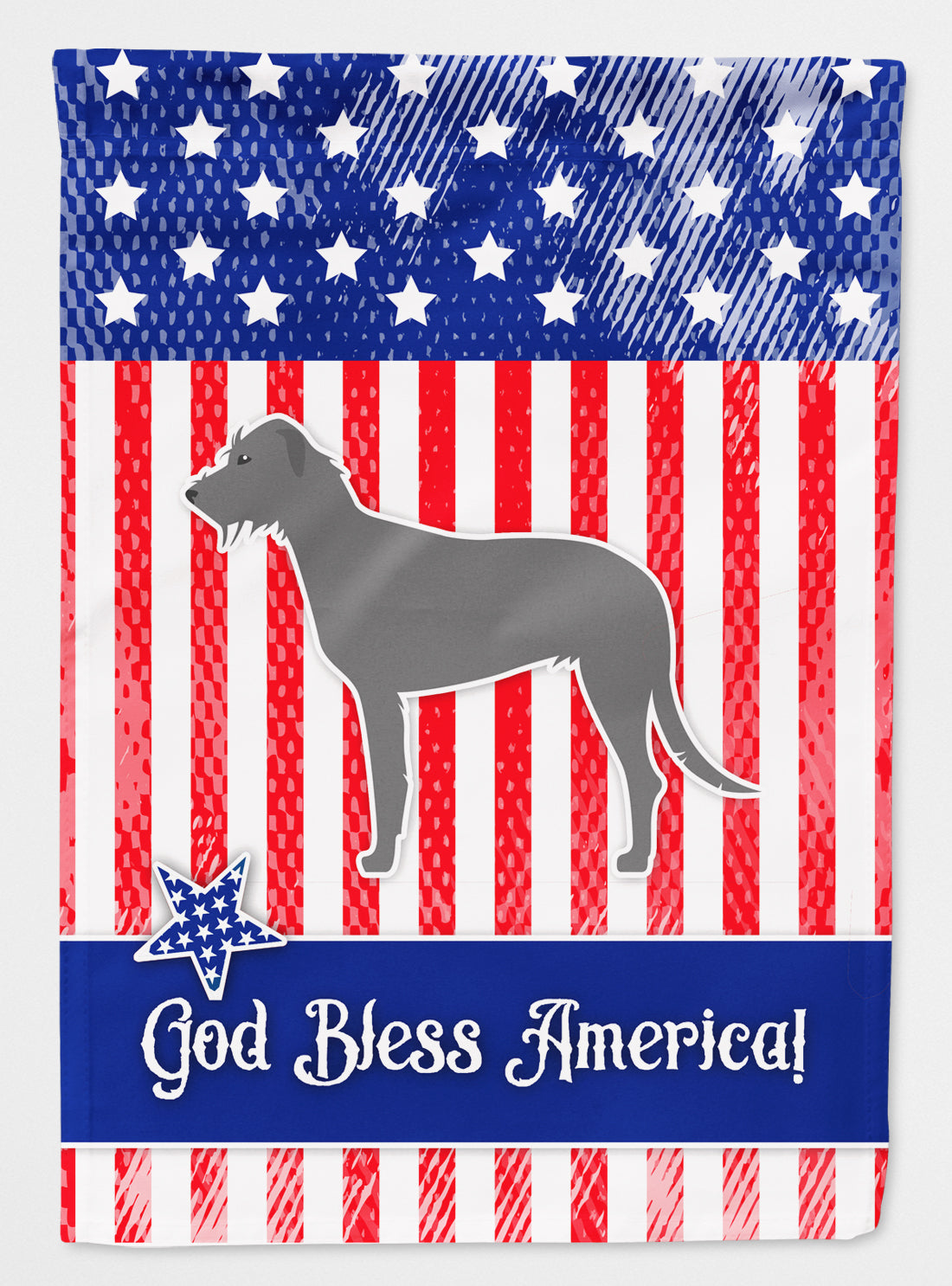 USA Patriotic Irish Wolfhound Flag Canvas House Size BB3303CHF