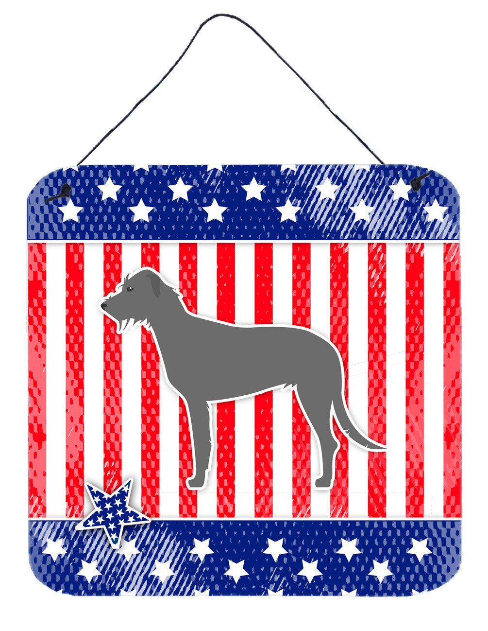 USA Patriotic Irish Wolfhound Wall or Door Hanging Prints BB3303DS66 by Caroline&#39;s Treasures